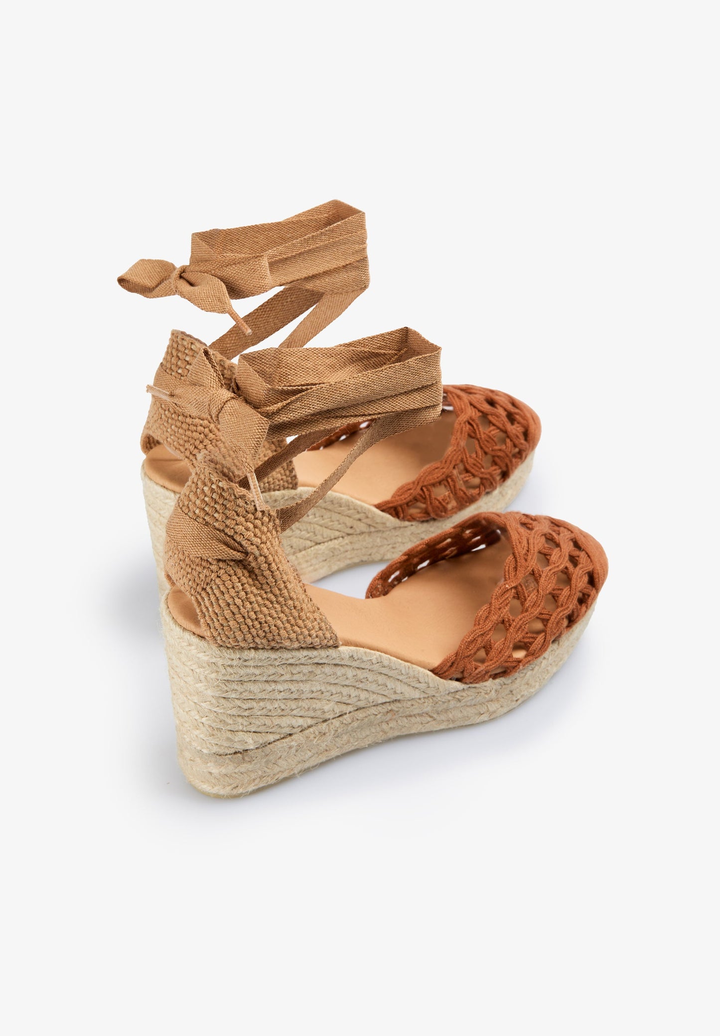 BRAIDED SANDALS WITH ESPARTO GRASS WEDGE