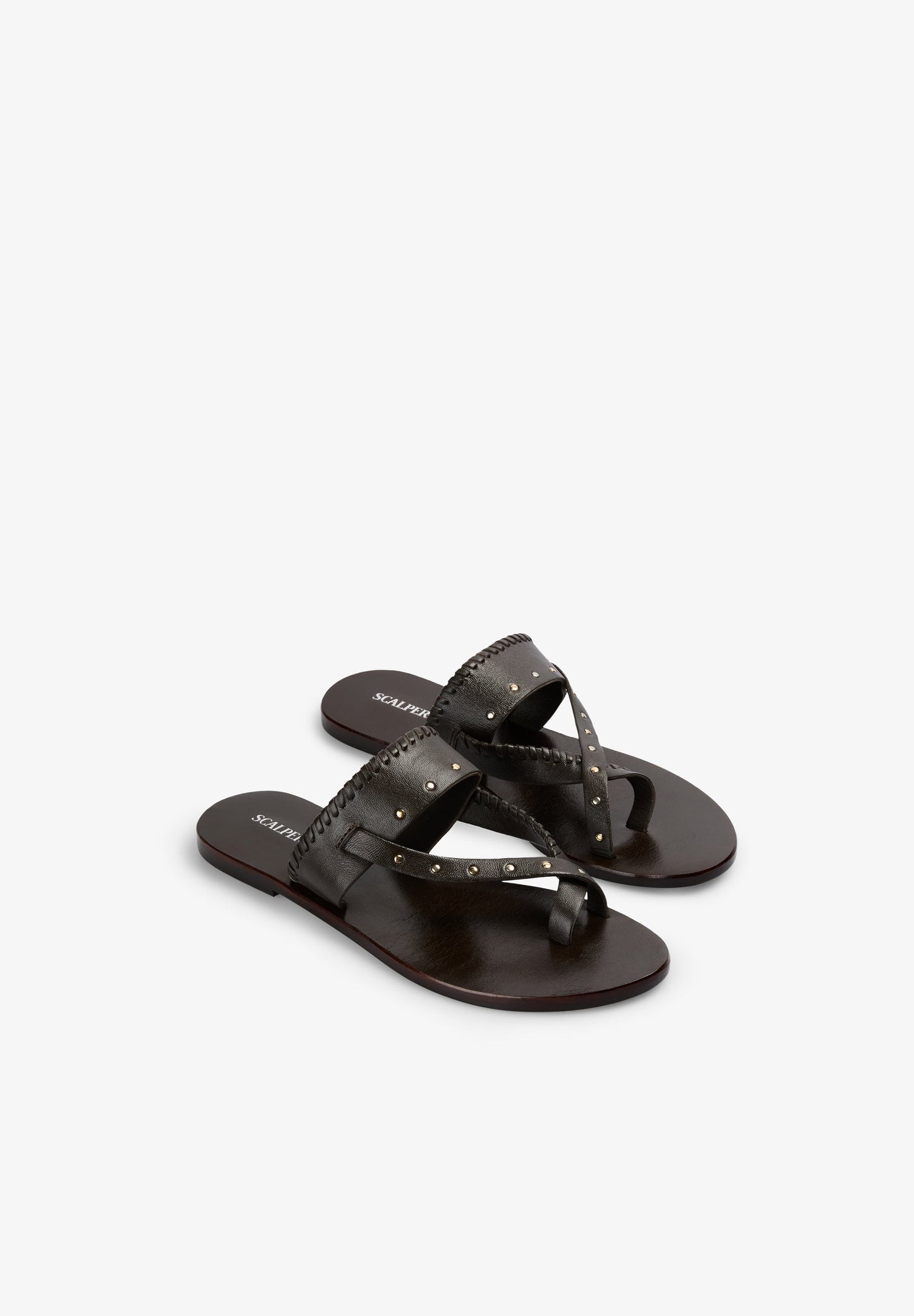 STUDDED LEATHER SANDALS