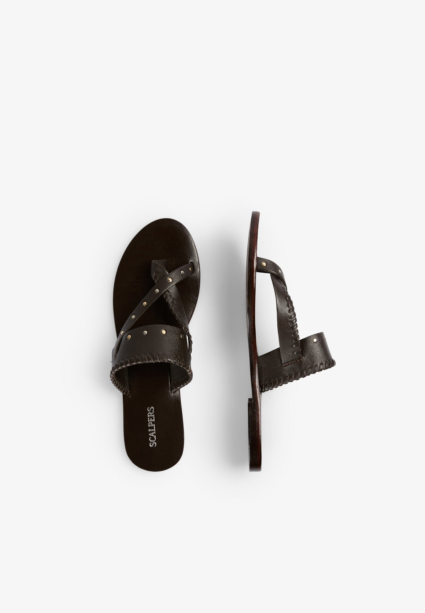 STUDDED LEATHER SANDALS