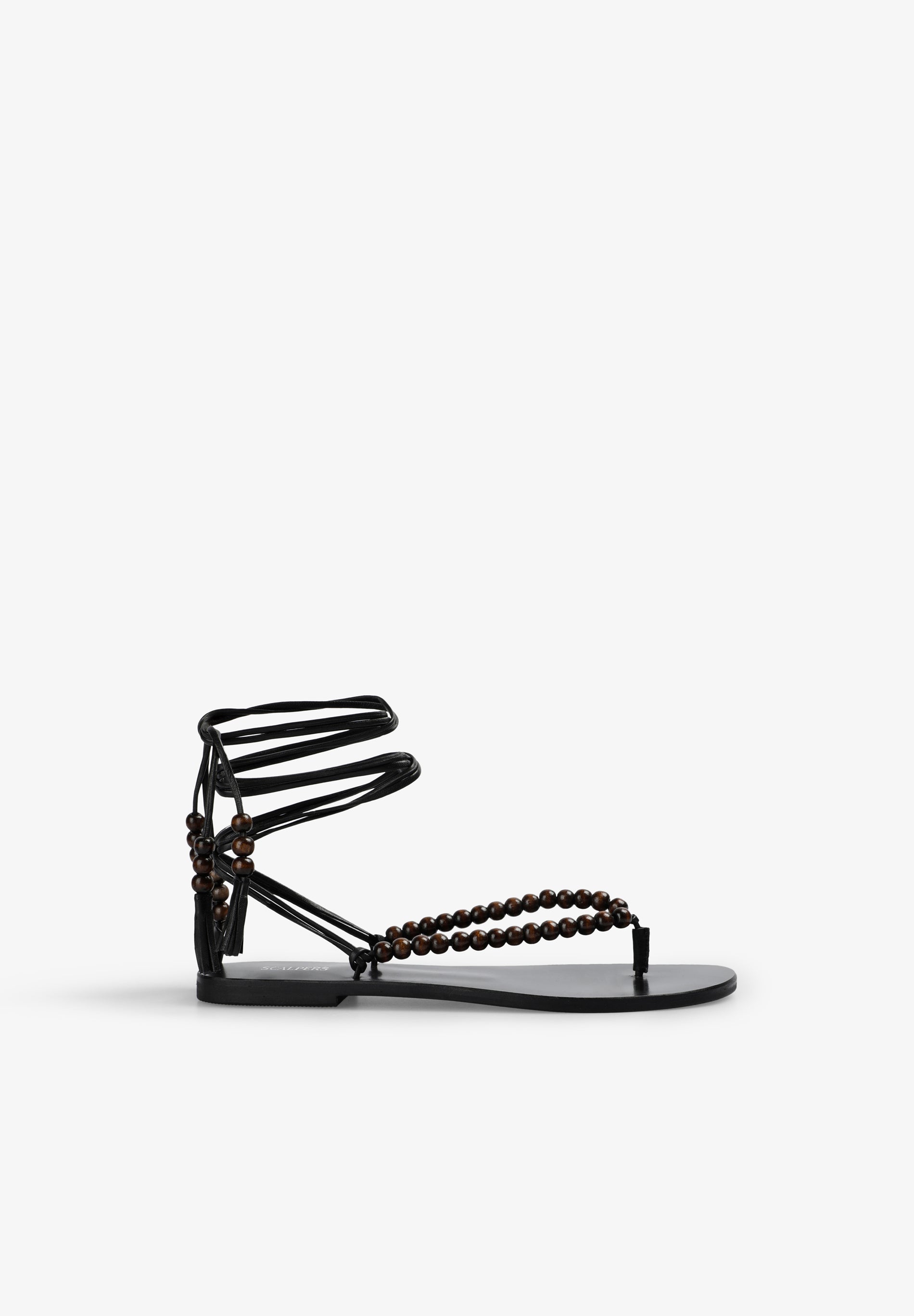 LEATHER SANDALS WITH BEADS