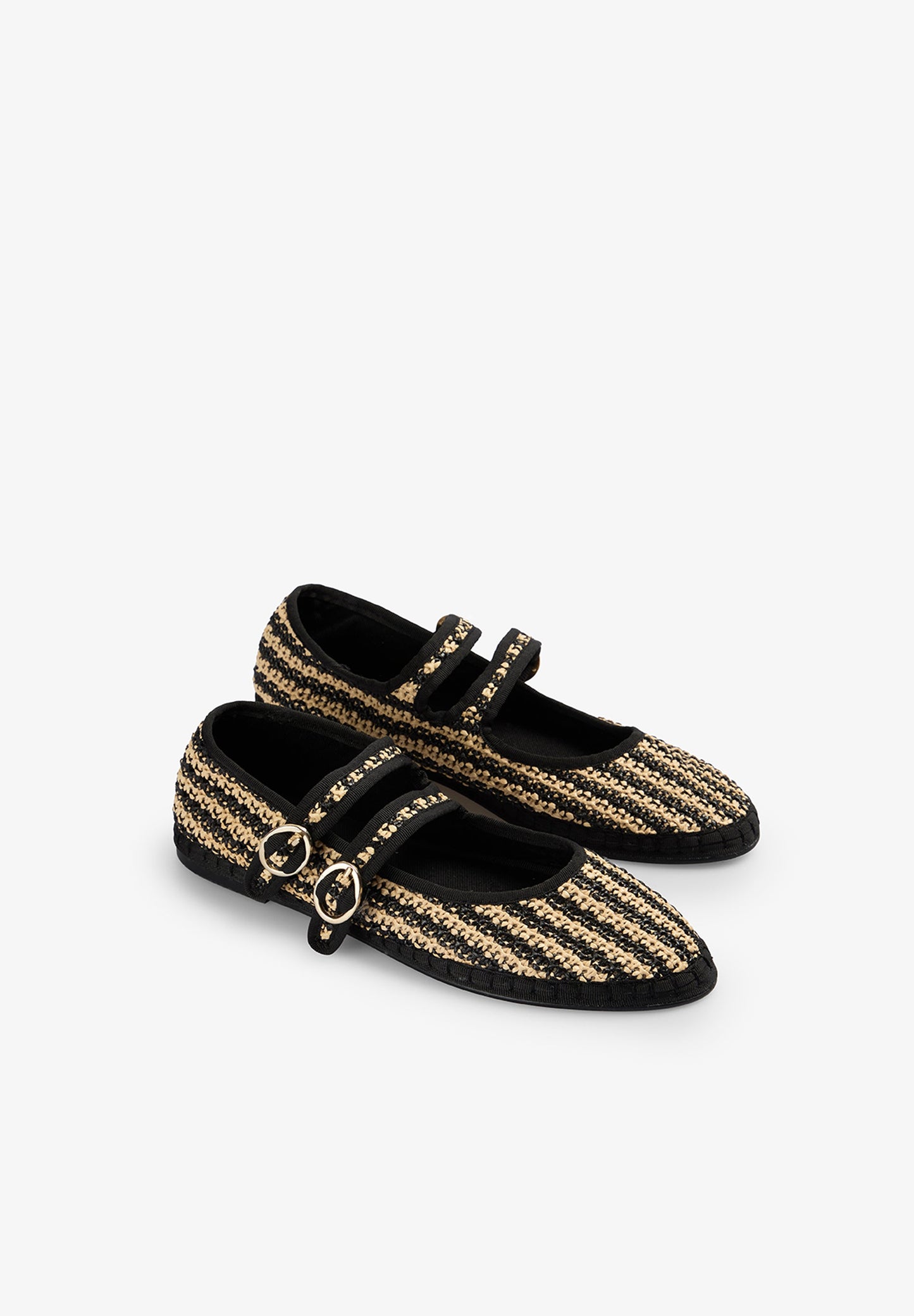 CONTRAST BRAIDED BALLET FLATS