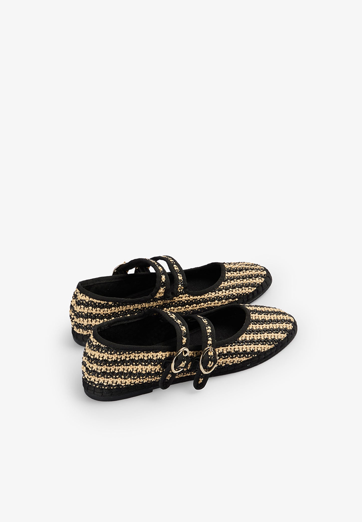 CONTRAST BRAIDED BALLET FLATS