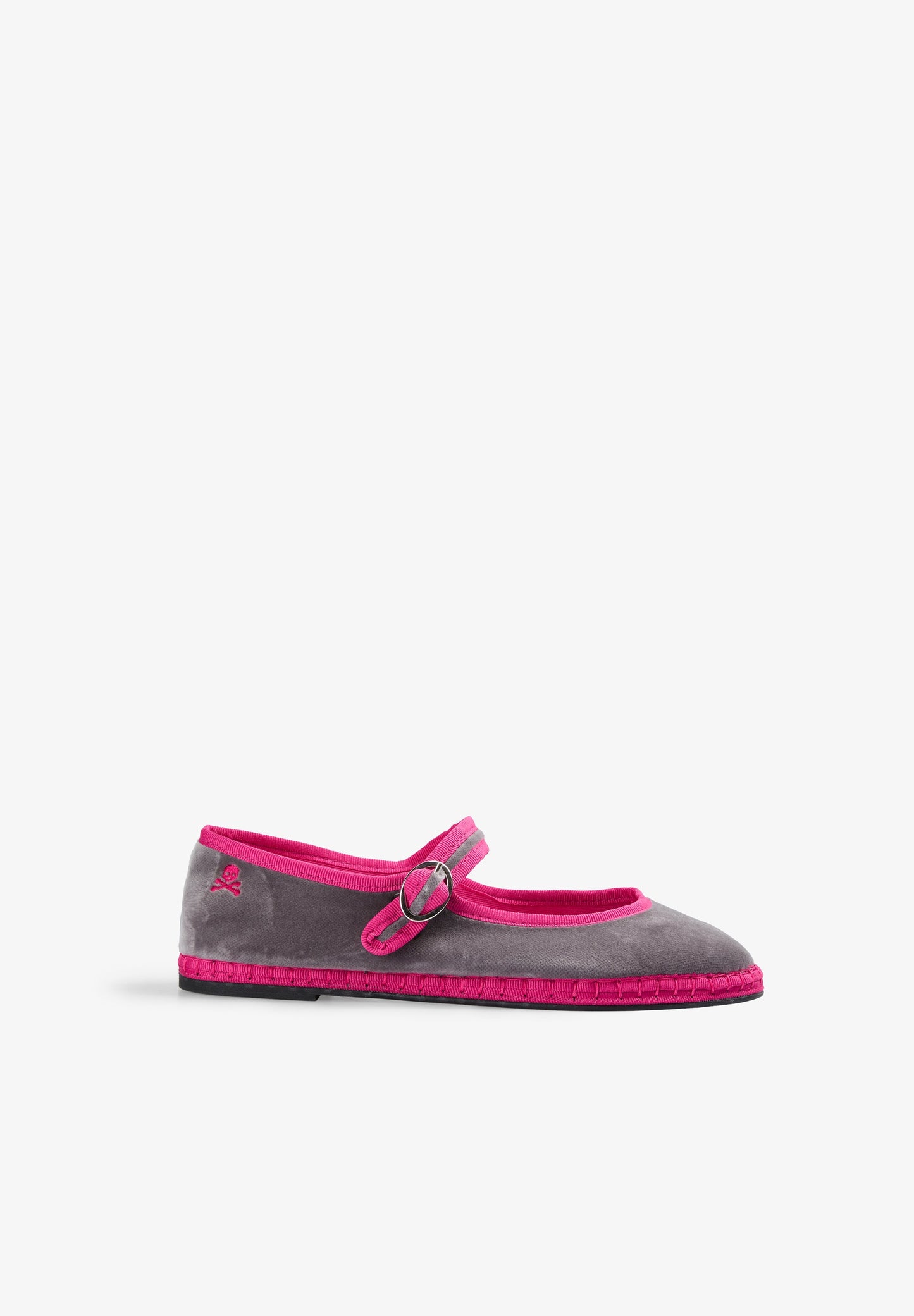 CONTRAST VELVET BALLET FLATS