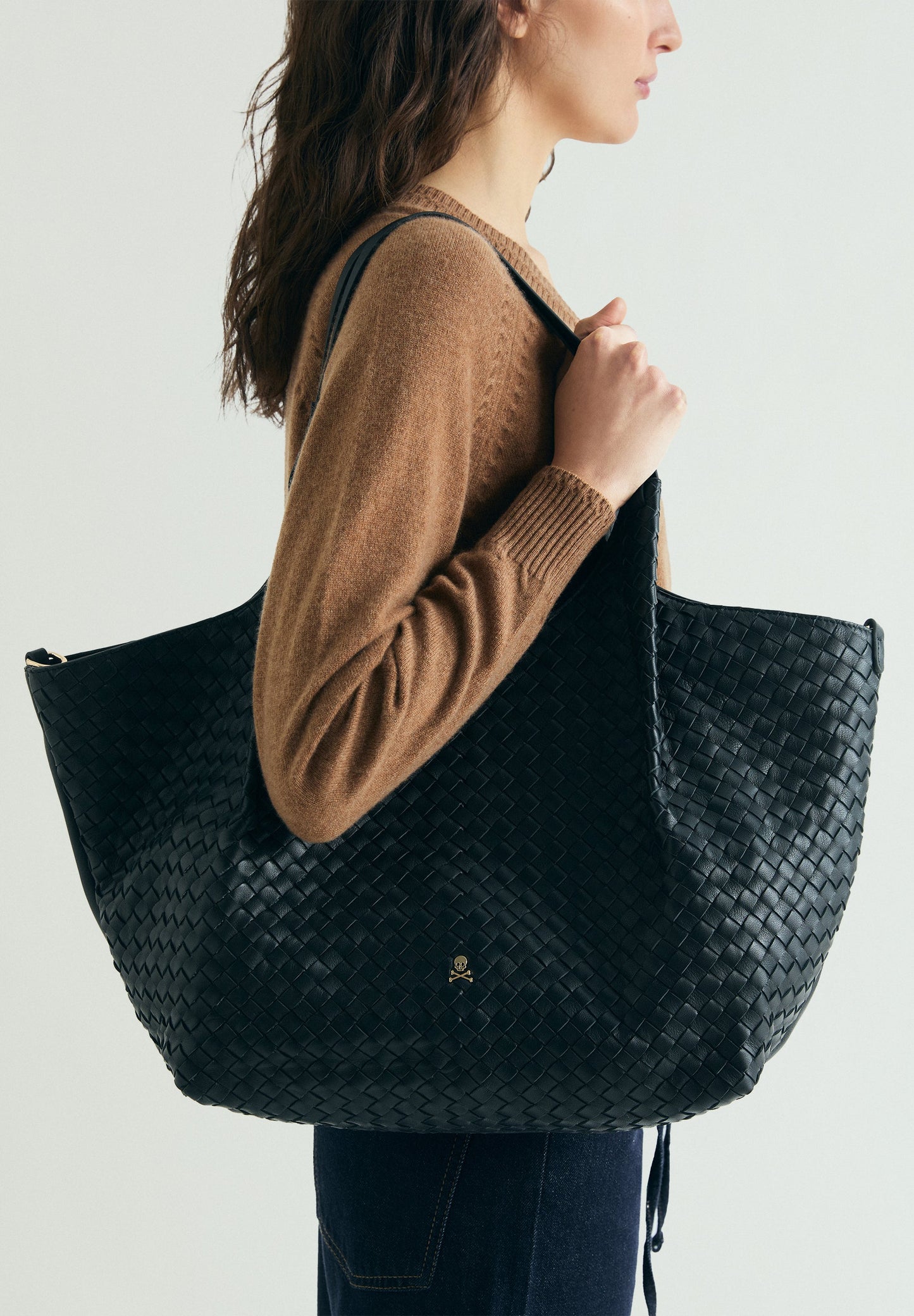 BRAIDED LEATHER TOTE BAG