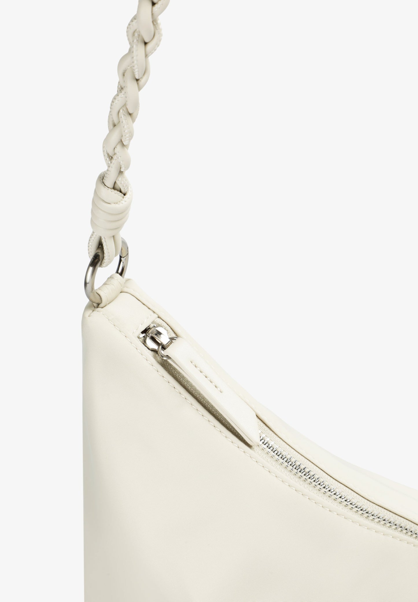 PLAIN BAG WITH BRAIDED HANDLE