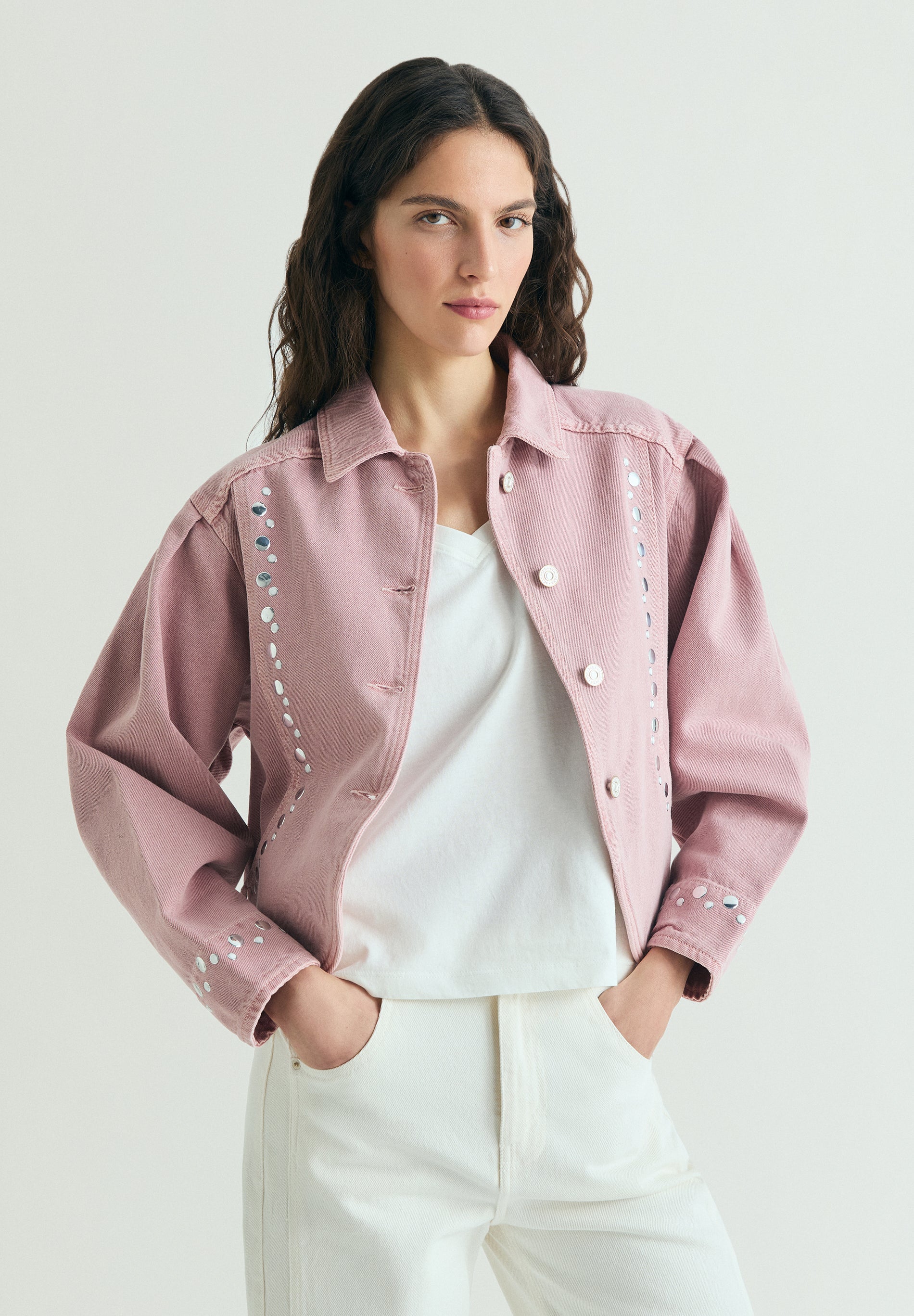 SCSTUDS COLOR DENIM JACKET