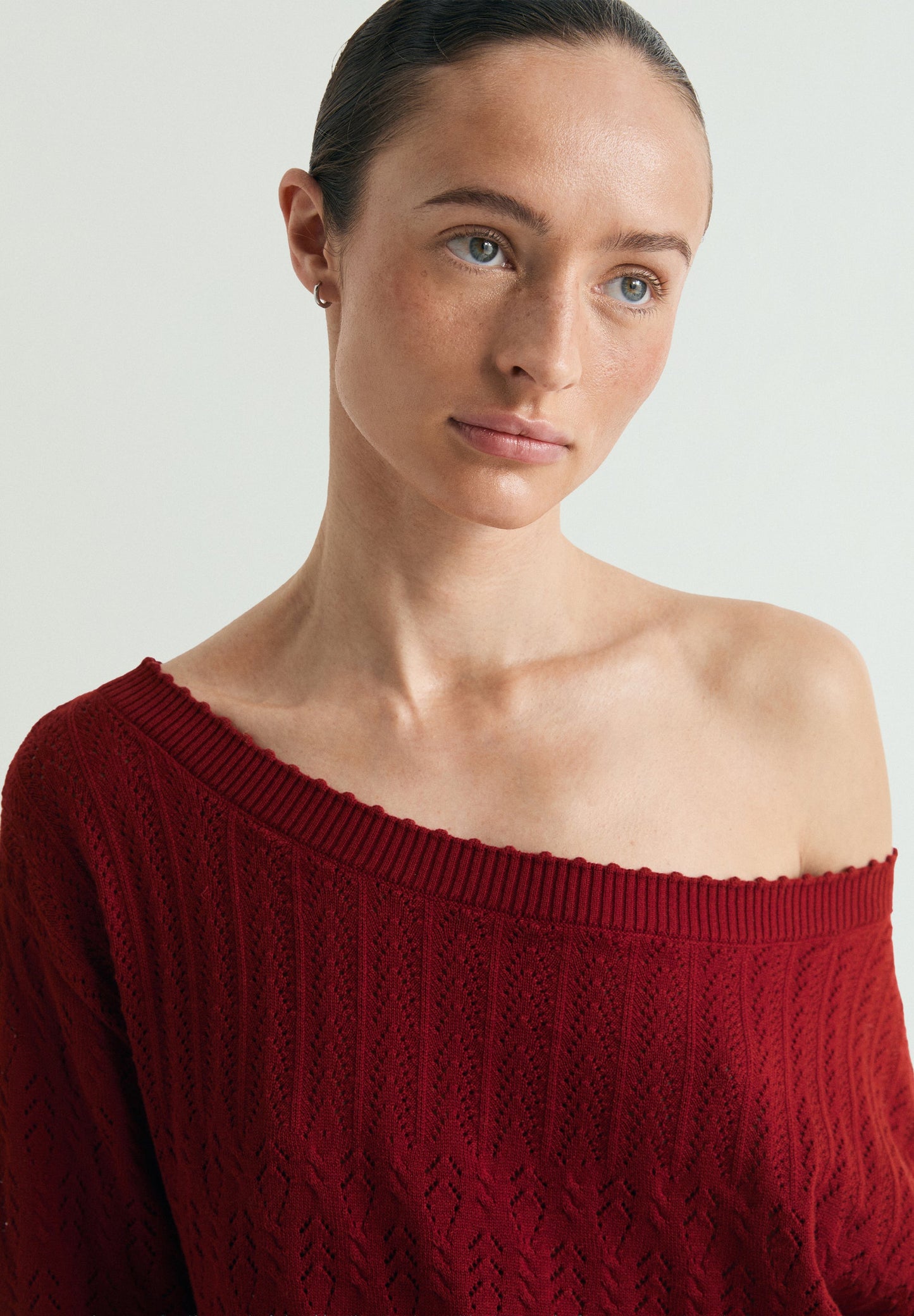 POINTELLE CUT-OUT SWEATER