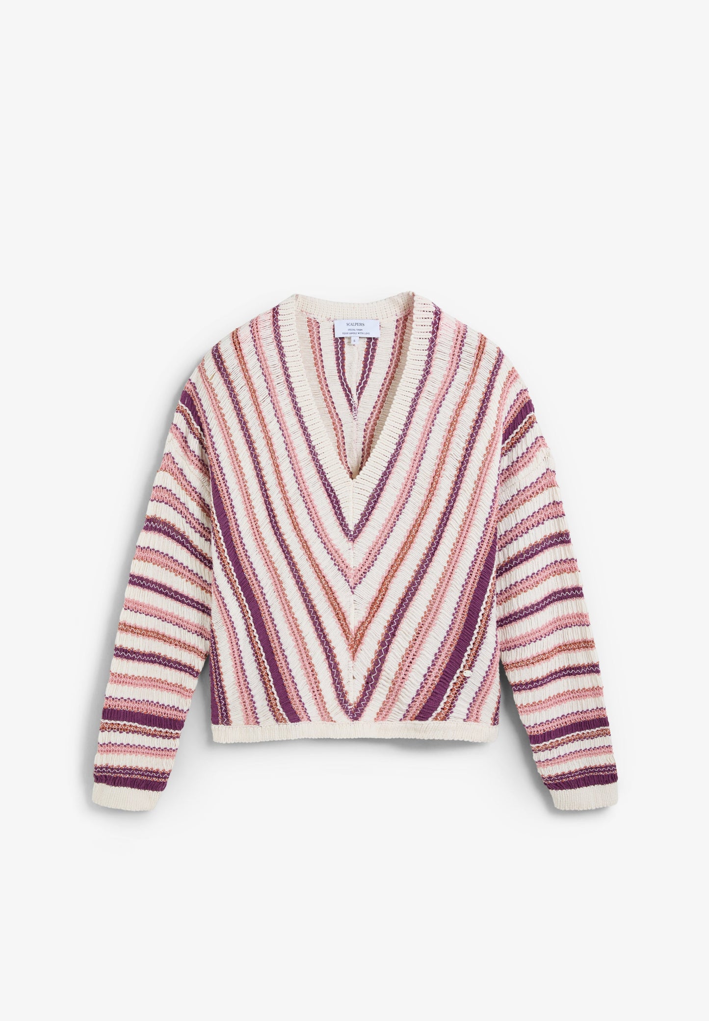 SCSTRIPES CROCHET V JUMPER