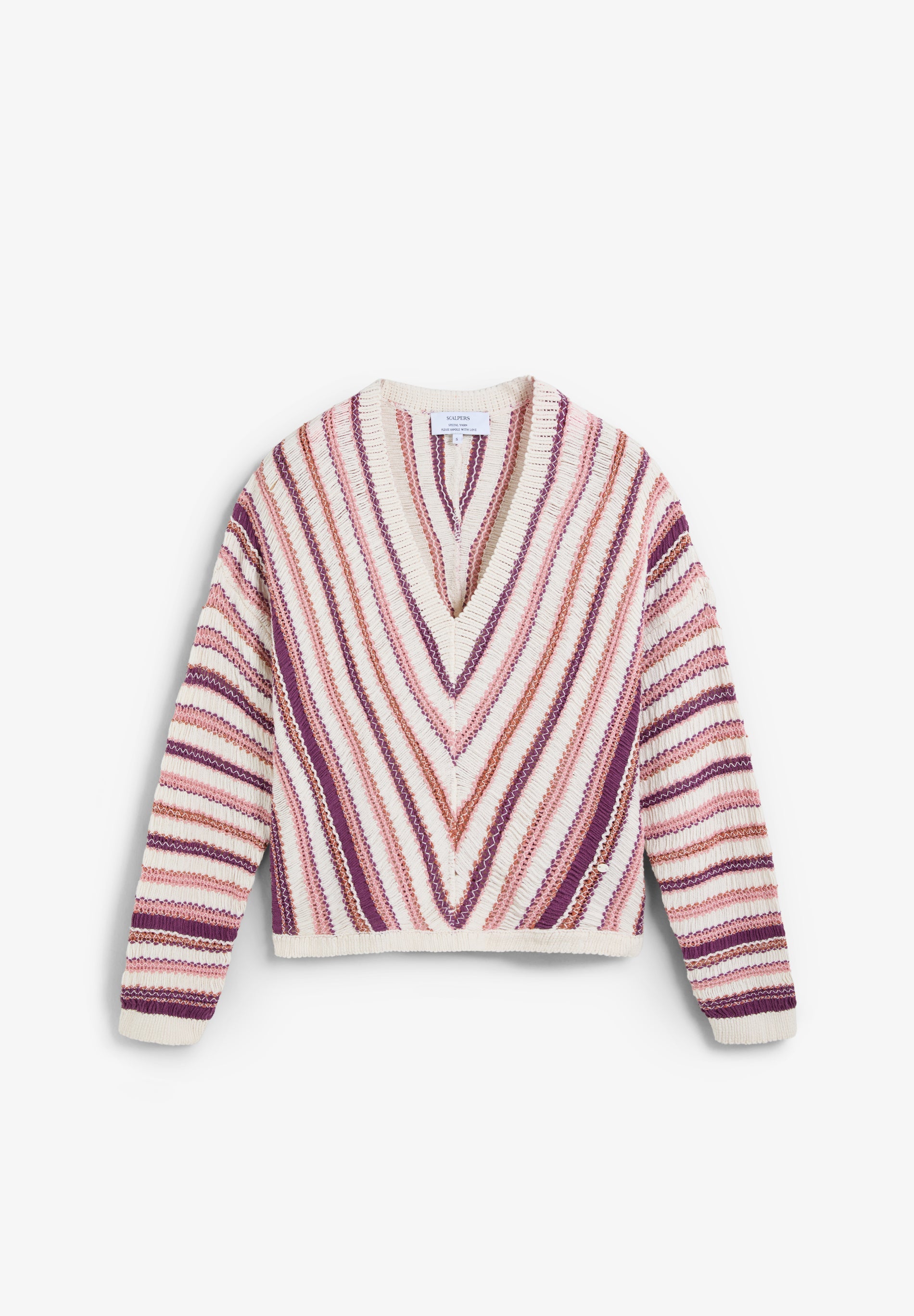 SCSTRIPES CROCHET V JUMPER