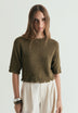 CROPPED SHORT SLEEVE SWEATER