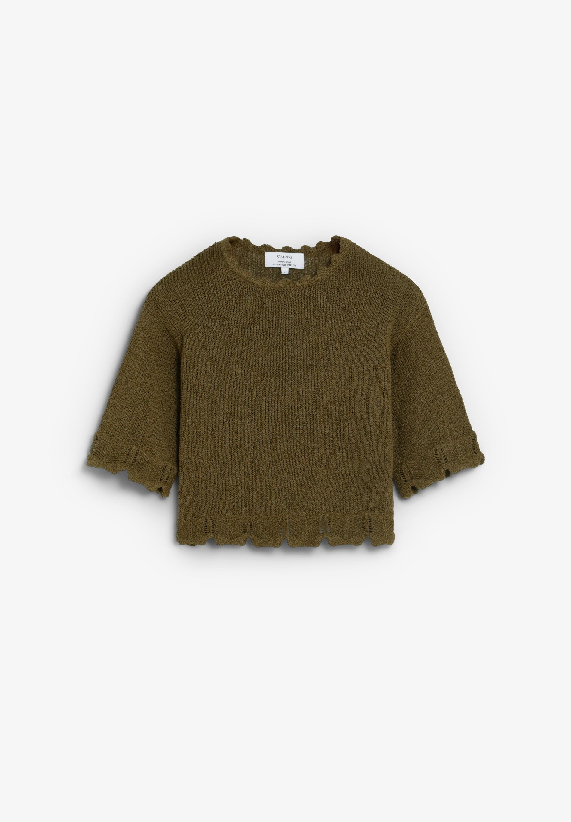 CROPPED SHORT SLEEVE SWEATER