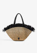 NATURAL FIBRE CARRYCOT WITH FRINGES