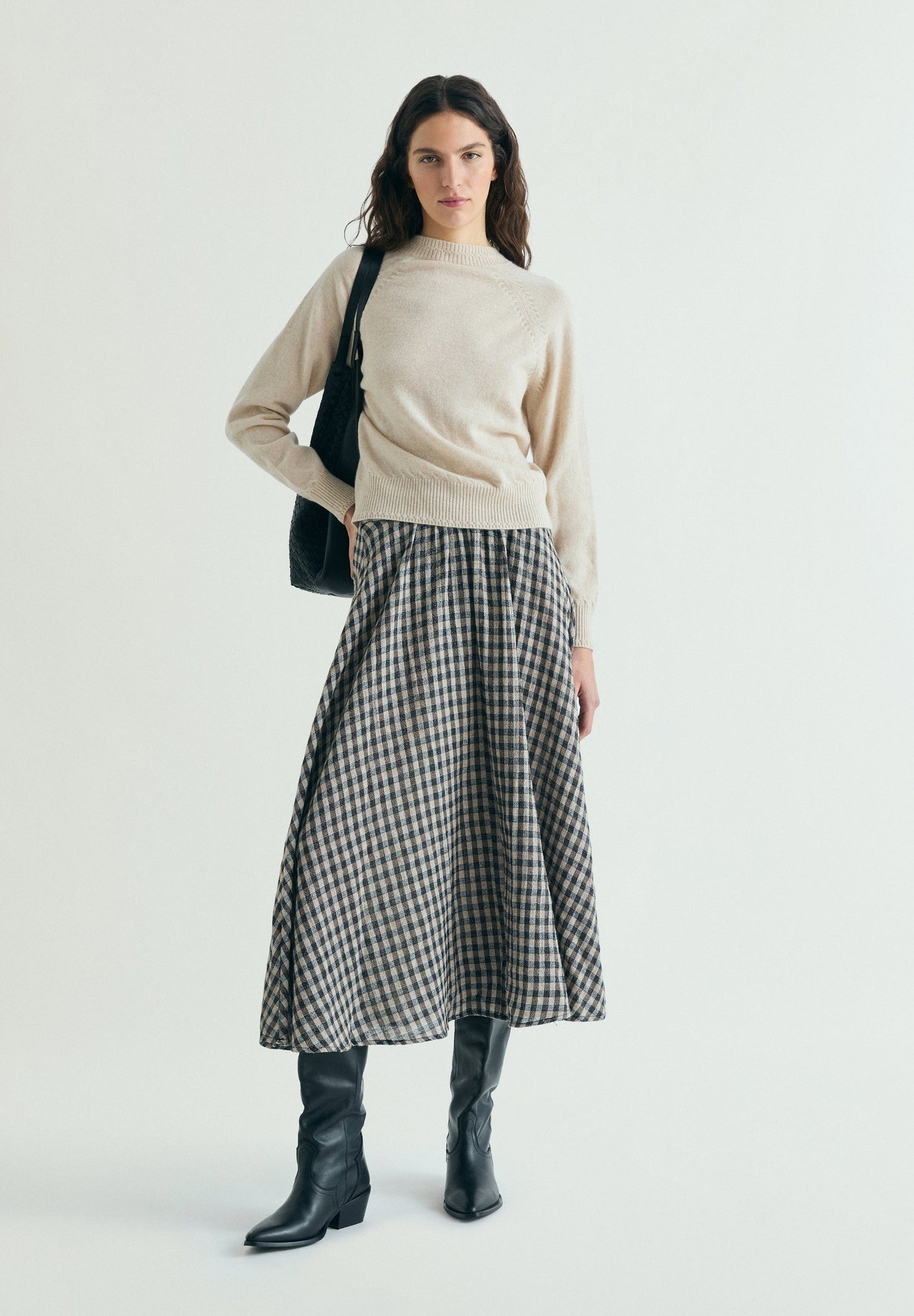 FALDA MIDI CUADROS - Scalpers