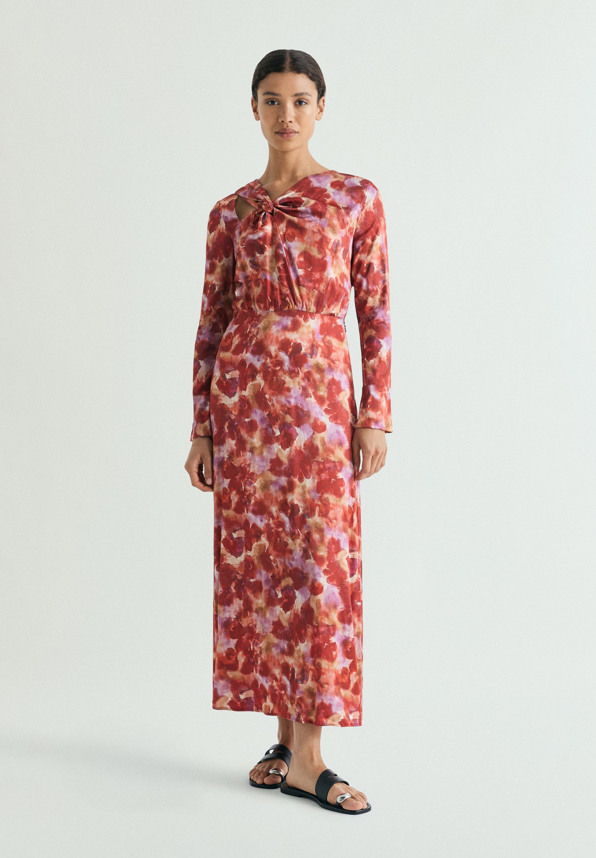 TIE-DYE DRESS WITH CUT-OUTS