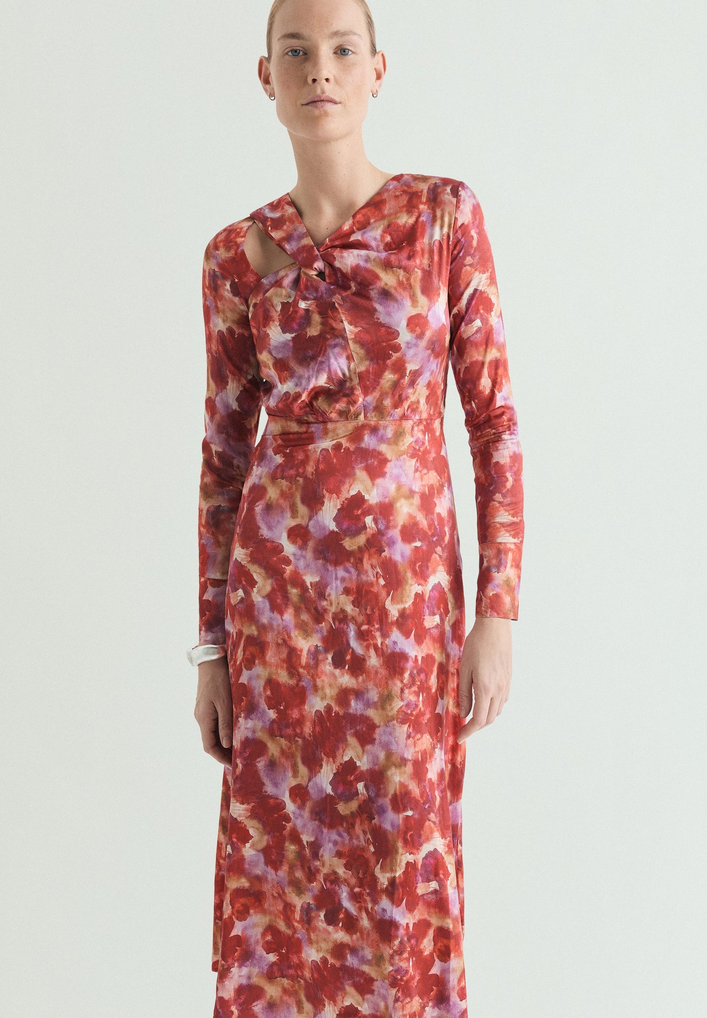 TIE-DYE DRESS WITH CUT-OUTS