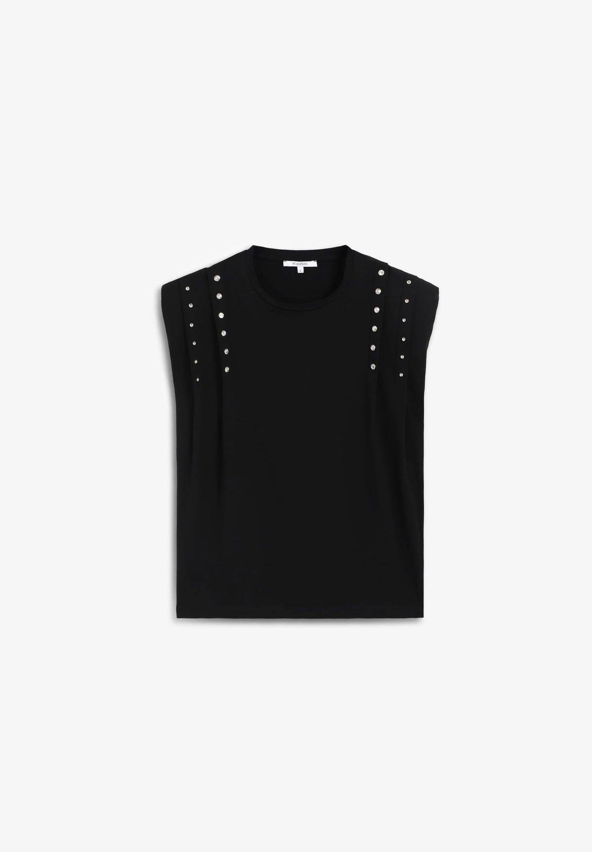 SLEEVELESS STUDDED T-SHIRT