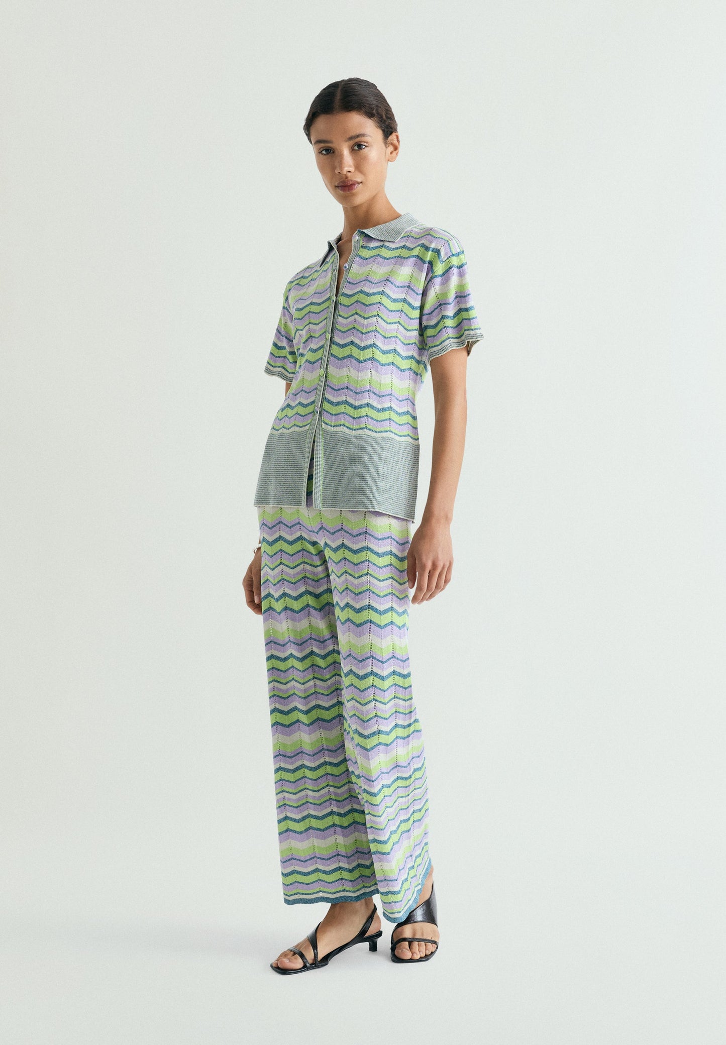 LUREX KNIT POLO SHIRT