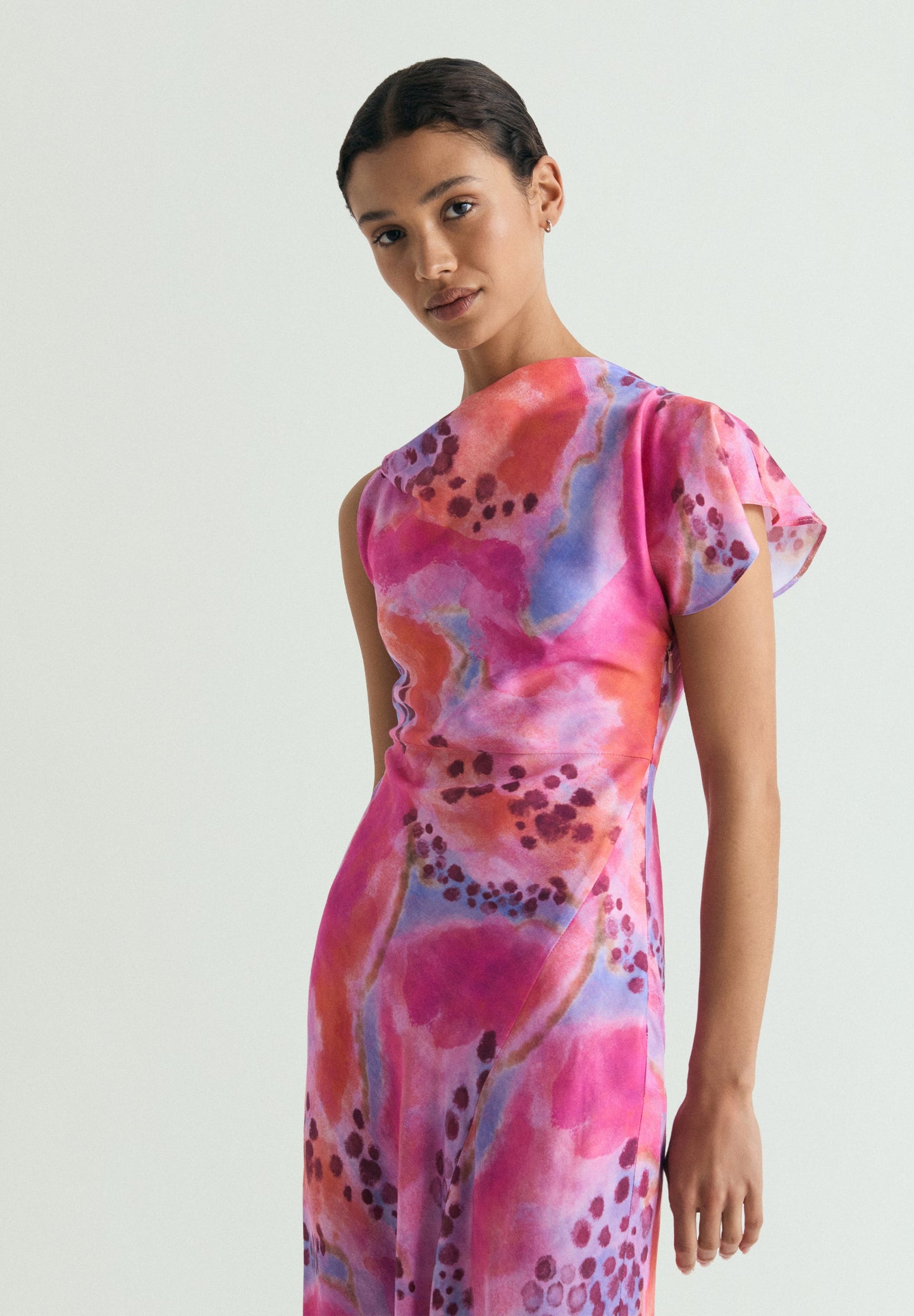 SATIN ASYMMETRIC DRESS