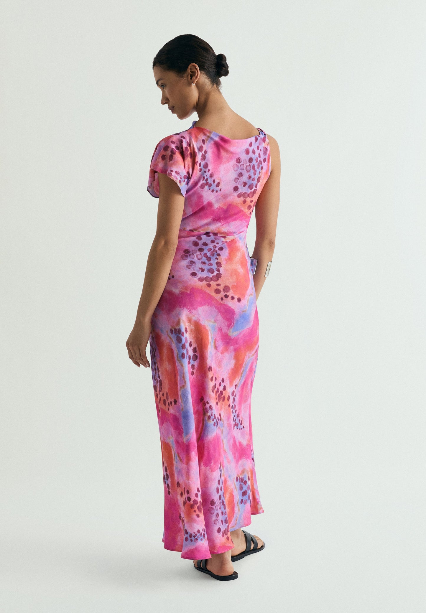 SATIN ASYMMETRIC DRESS