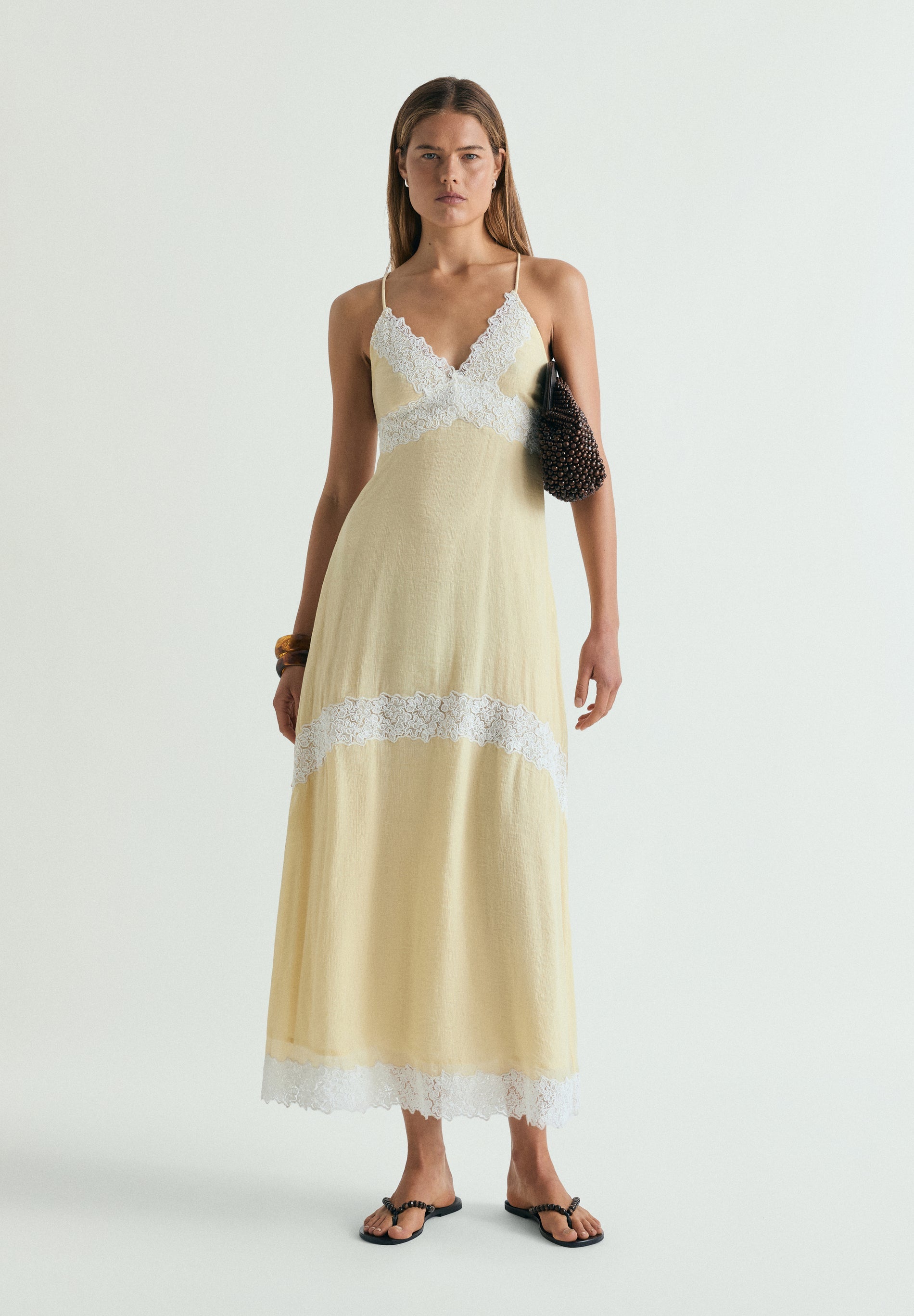 CAMISOLE DRESS WITH LACE DETAIL – Scalpers ROW