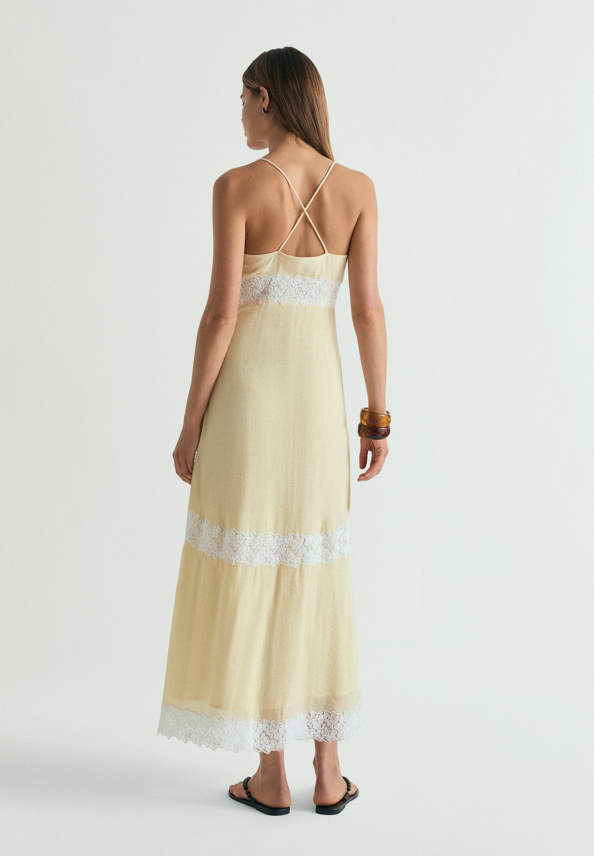 CAMISOLE DRESS WITH LACE DETAIL – Scalpers ROW