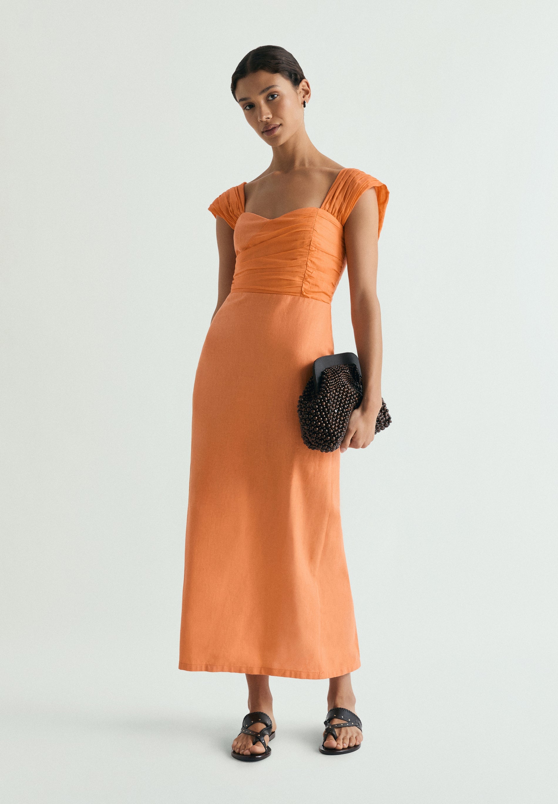 DRAPED LINEN DRESS – Scalpers ROW
