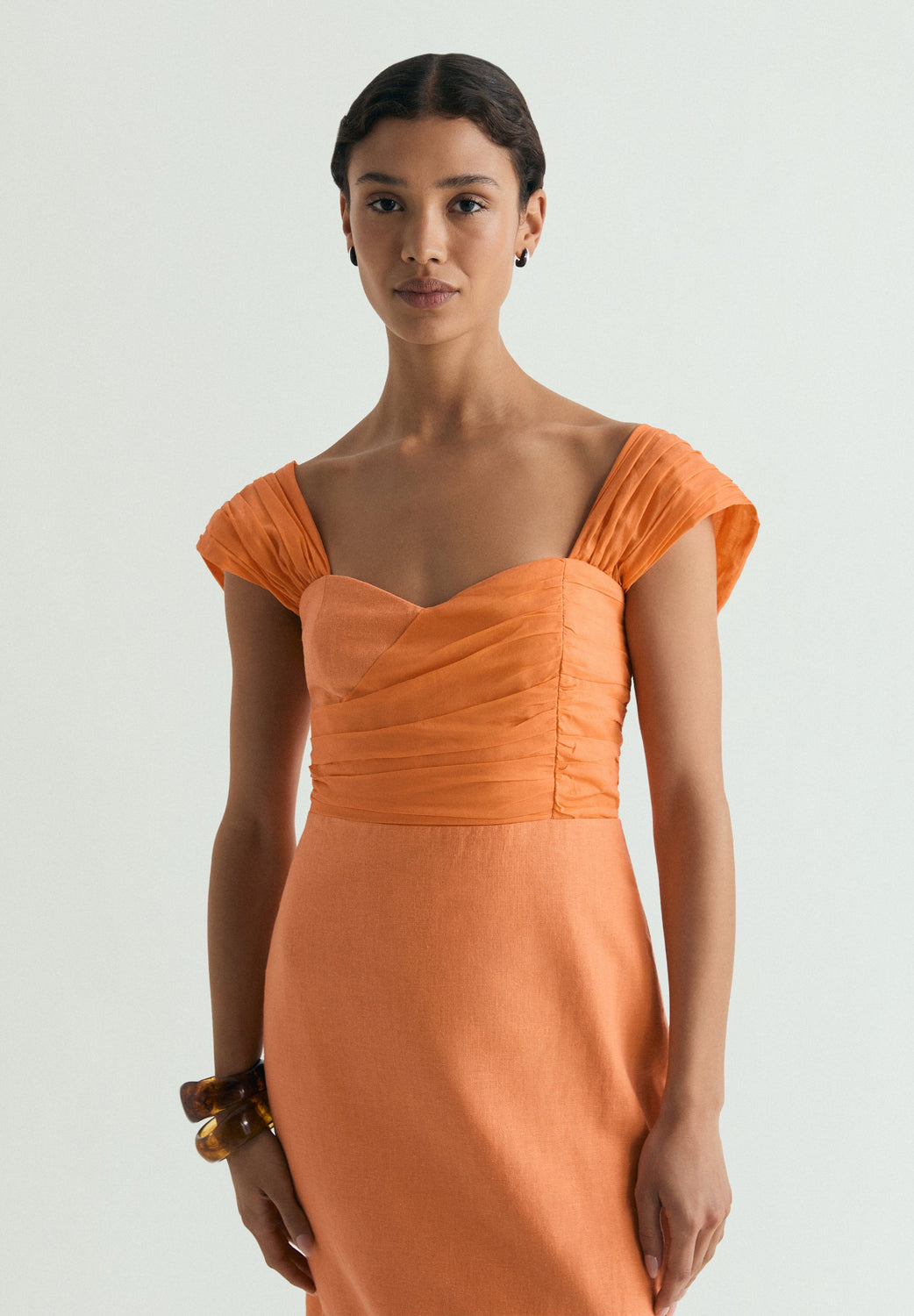 DRAPED LINEN DRESS Scalpers ROW DRAPED LINEN DRESS Scalpers ROW