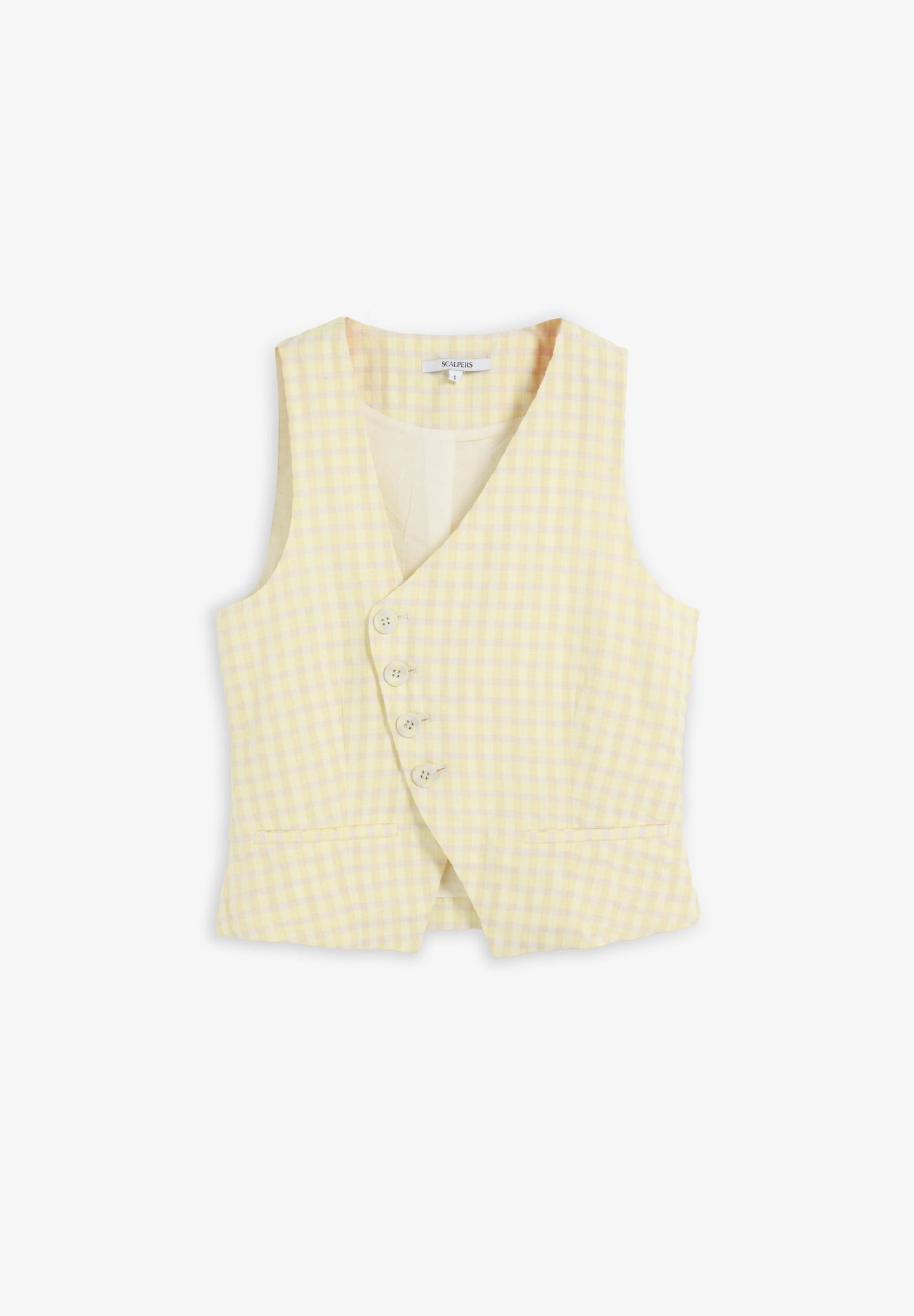 ASYMMETRIC GINGHAM WAISTCOAT