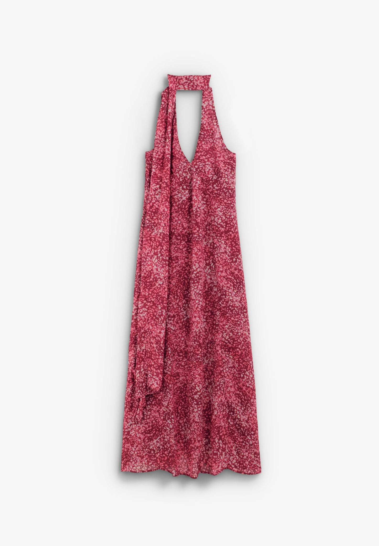 PRINTED HALTER DRESS