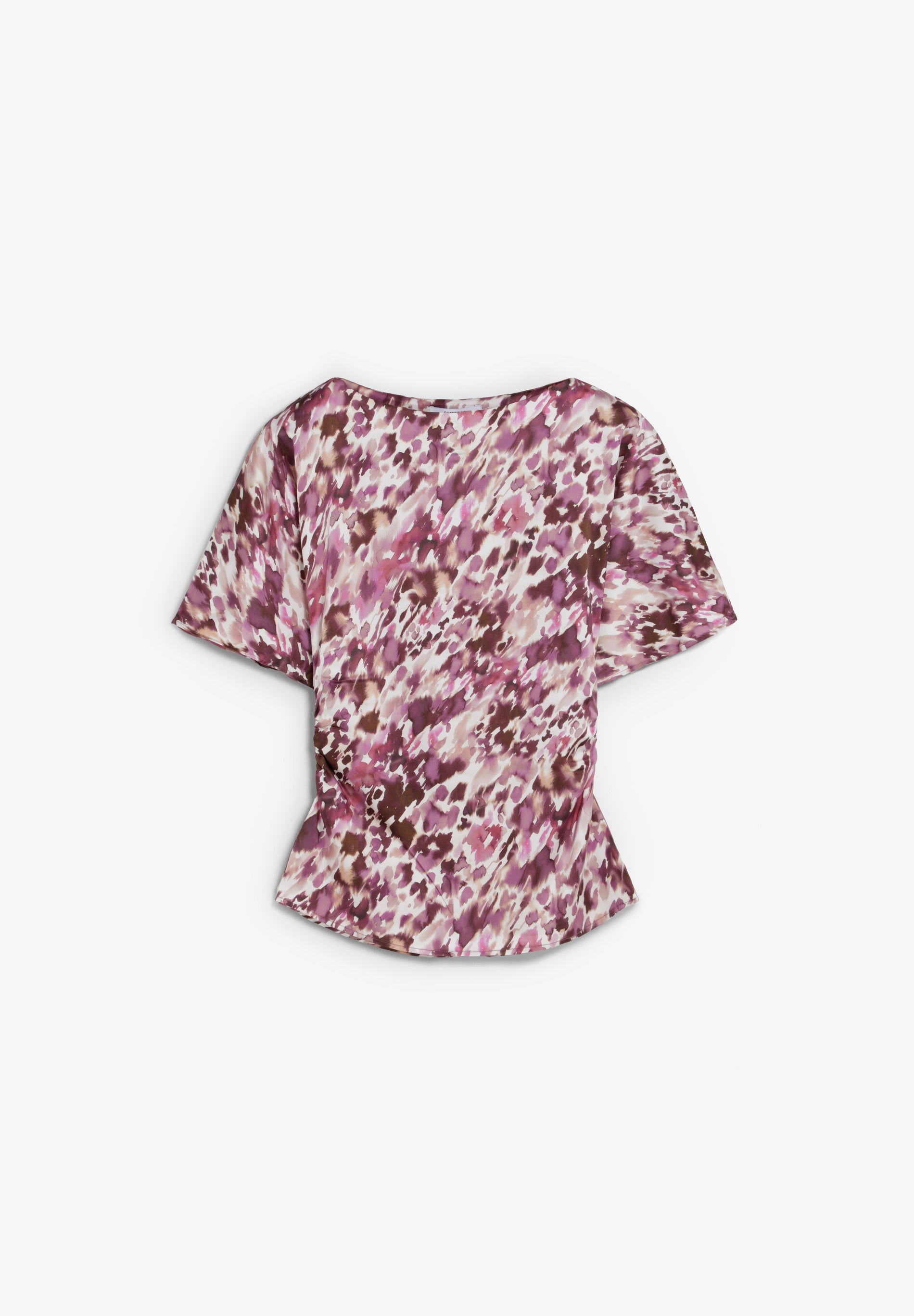 PRINTED TOP WITH SIDE DRAPING
