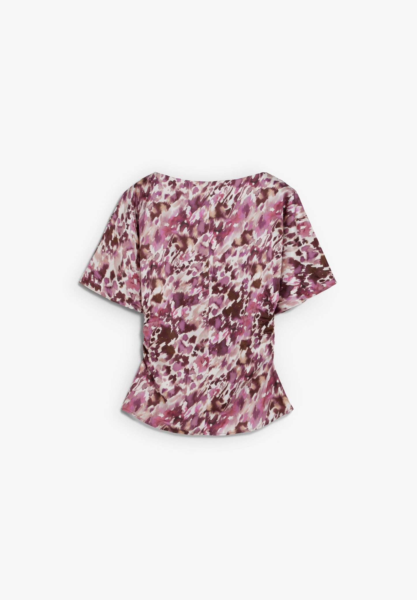 PRINTED TOP WITH SIDE DRAPING