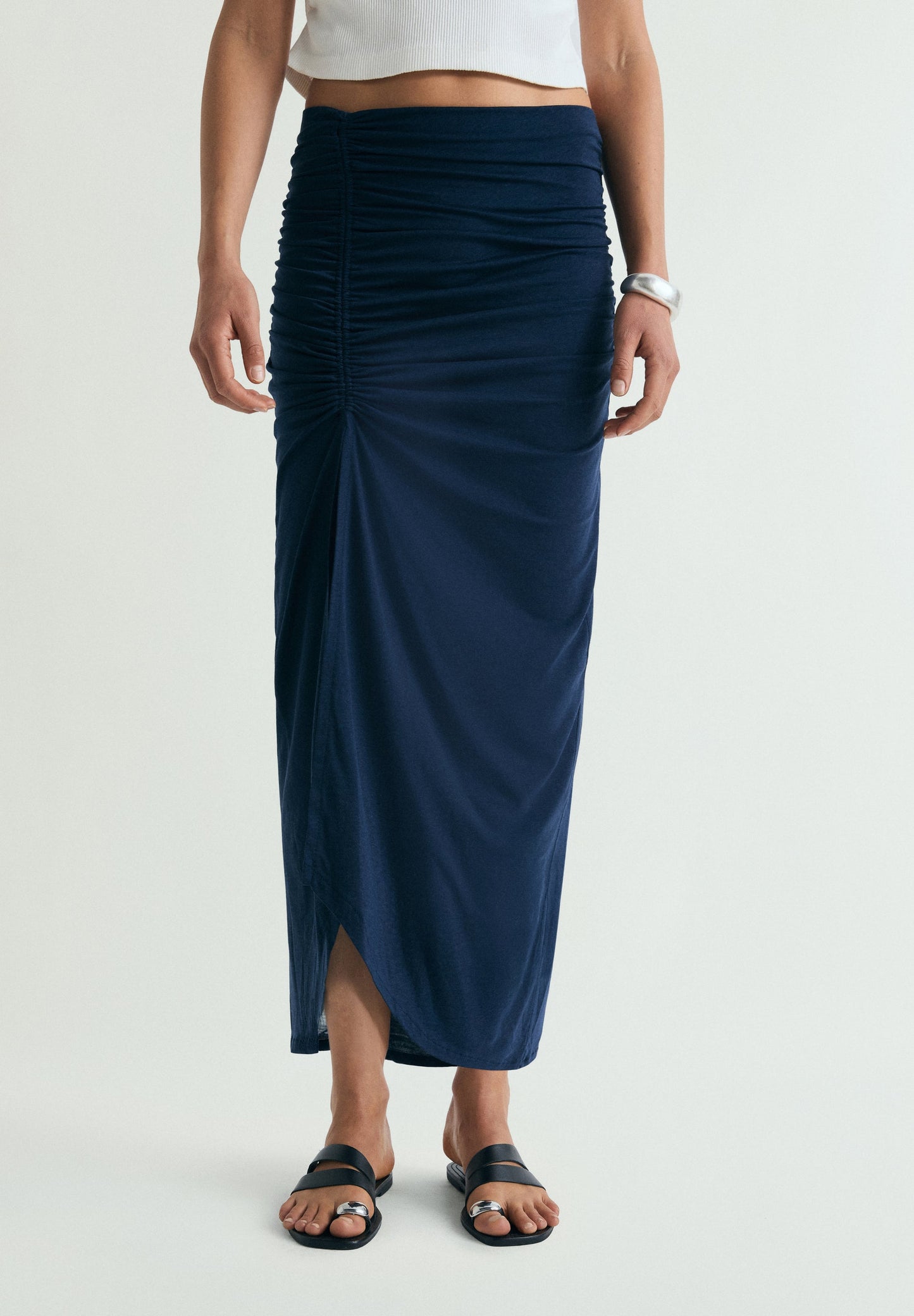 DRAPED MIDI SKIRT