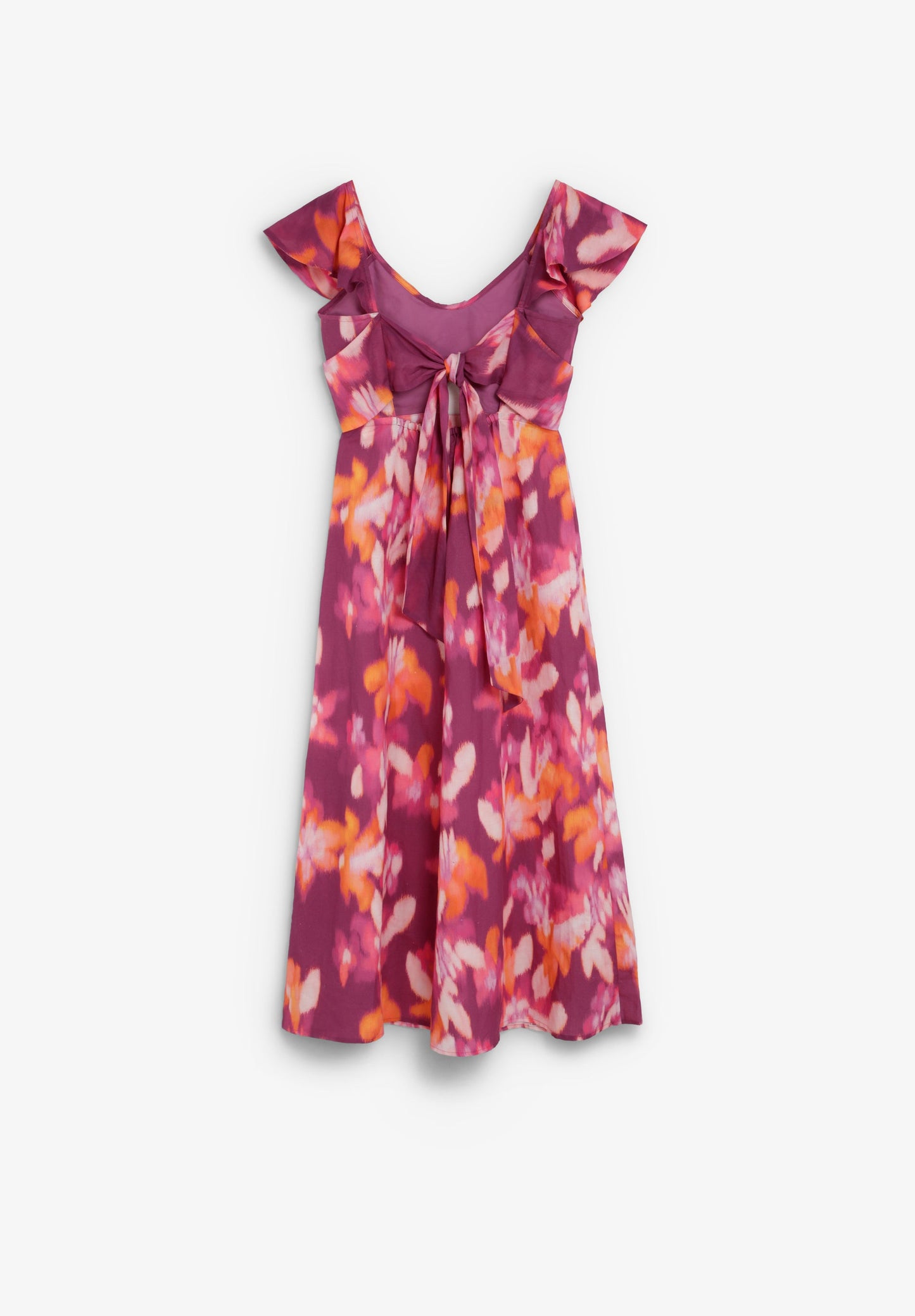 SCRUFFLE OPEN LINEN DRESS
