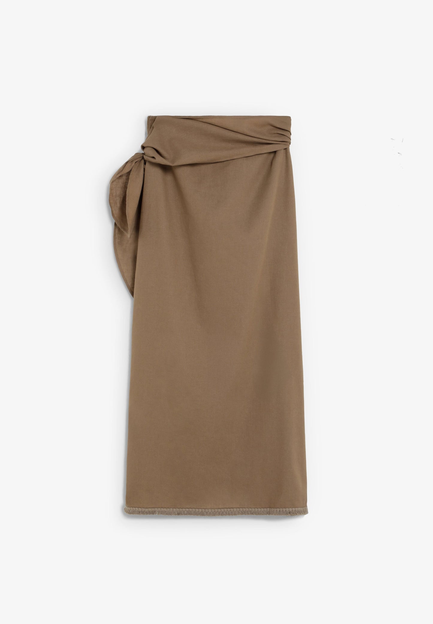 LINEN SARONG WITH FRINGED DETAIL