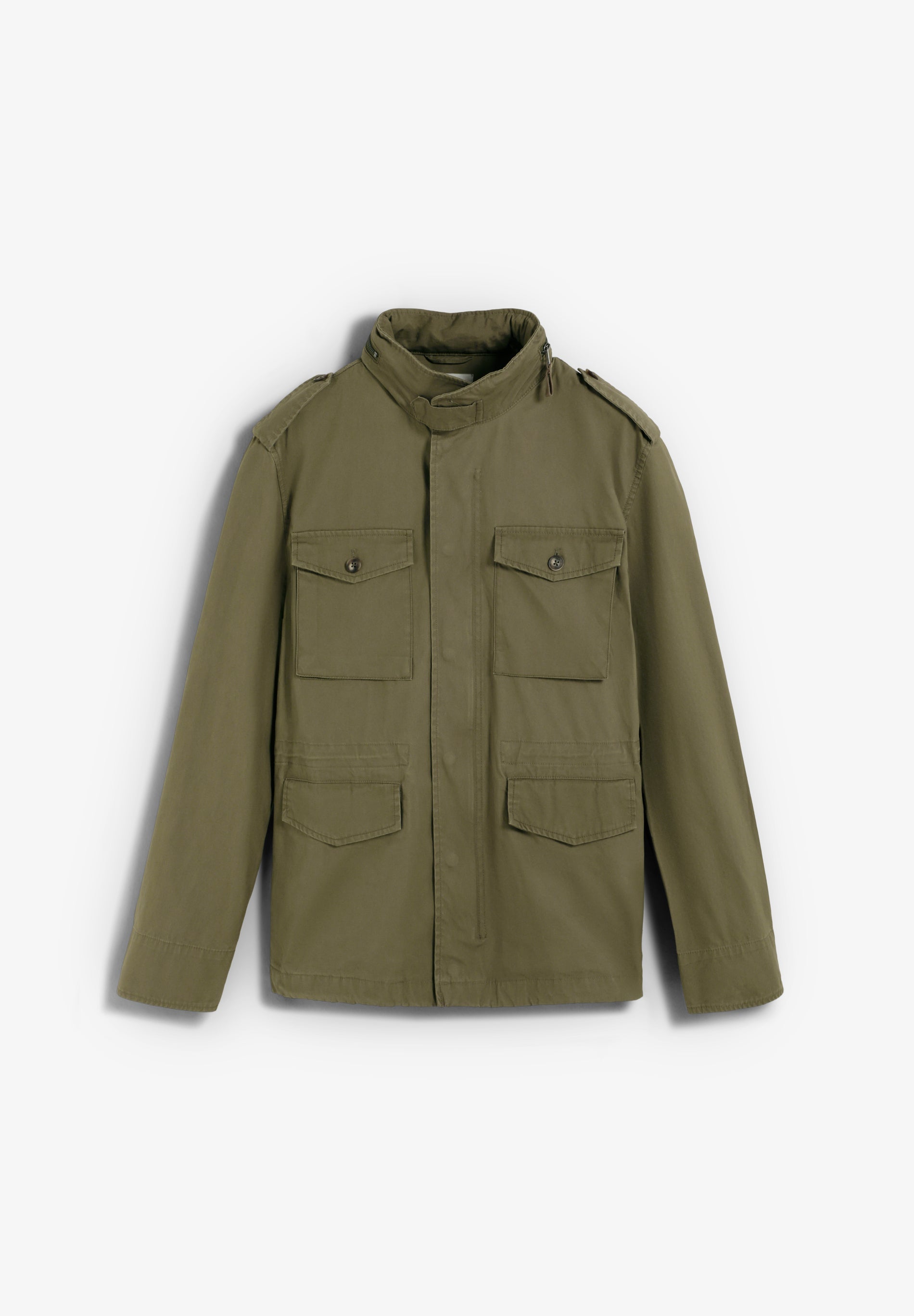 MILITARY JACKET WITH CONCEALED HOOD