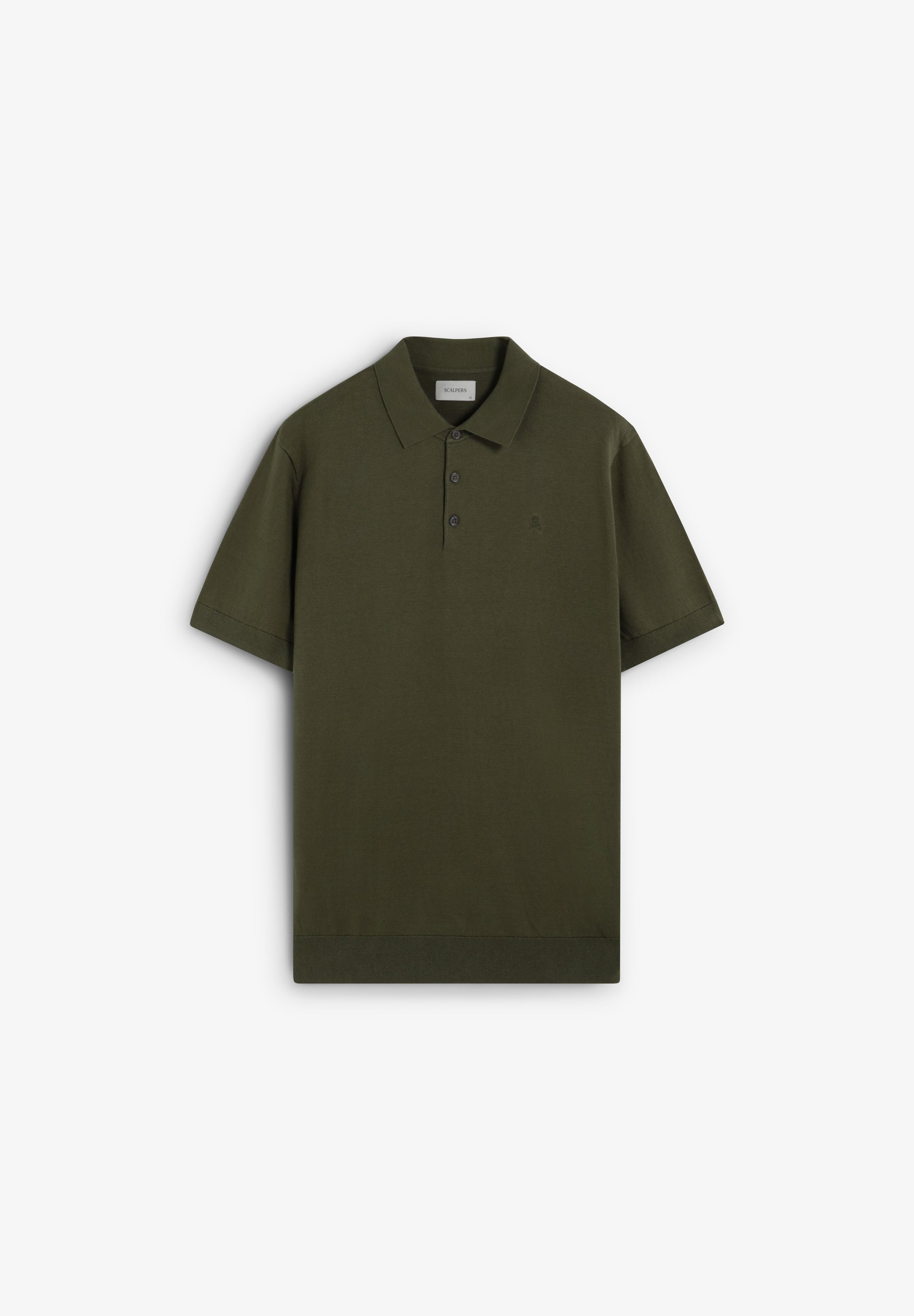 FINE-KNIT SKULL POLO SHIRT