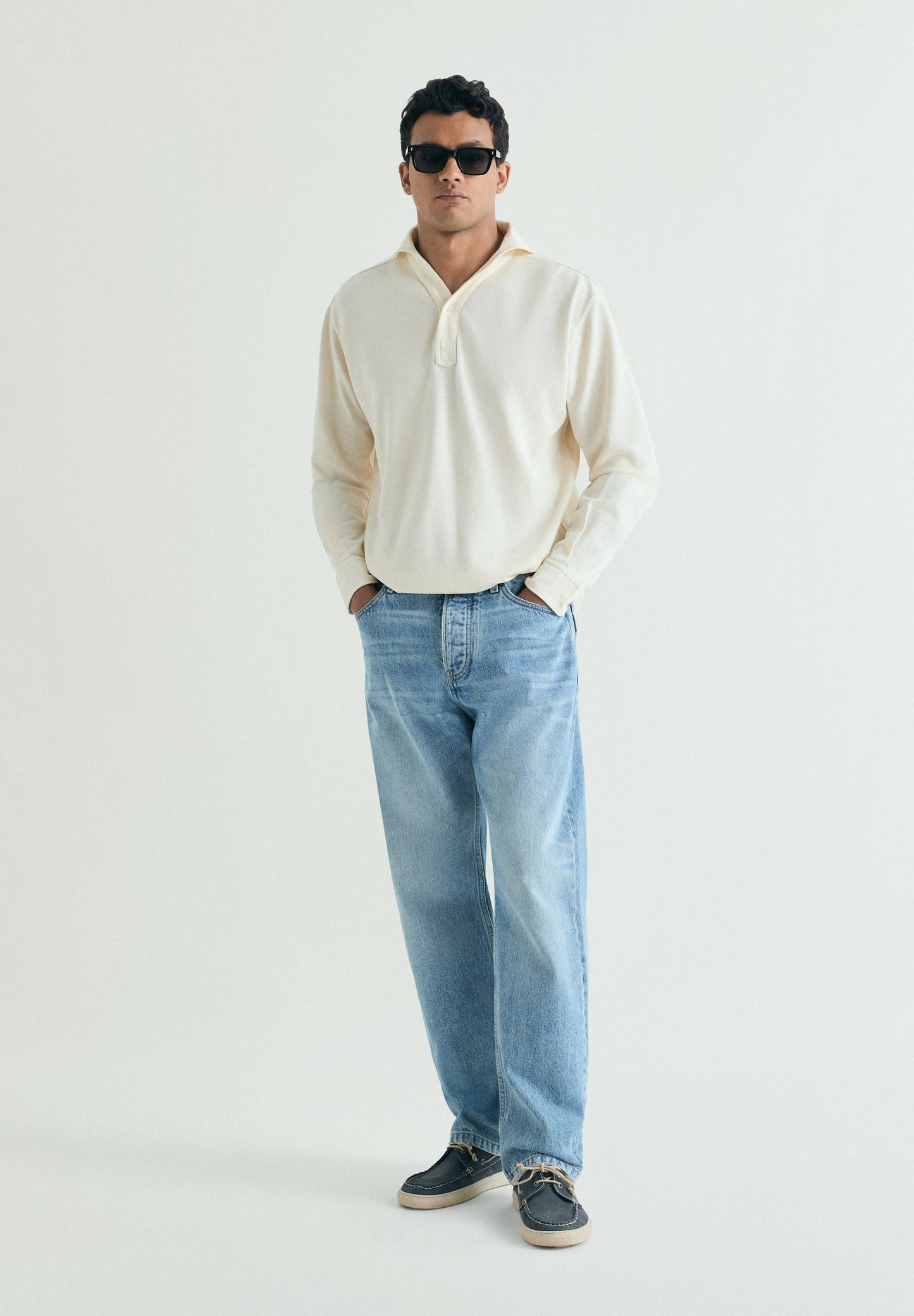 LONG SLEEVE COTTON POLO SHIRT