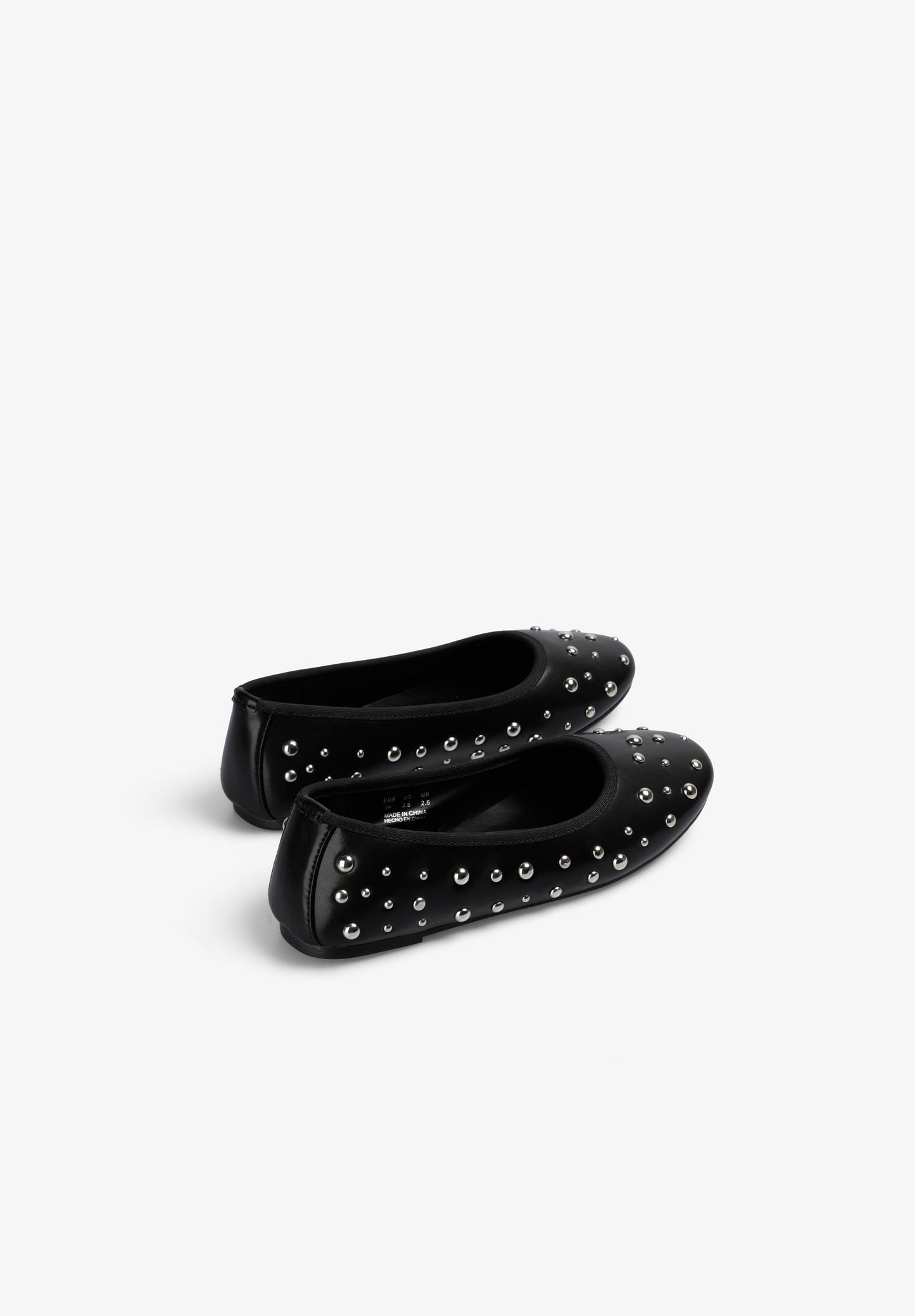 LEATHER BALLET FLATS WITH STUDS