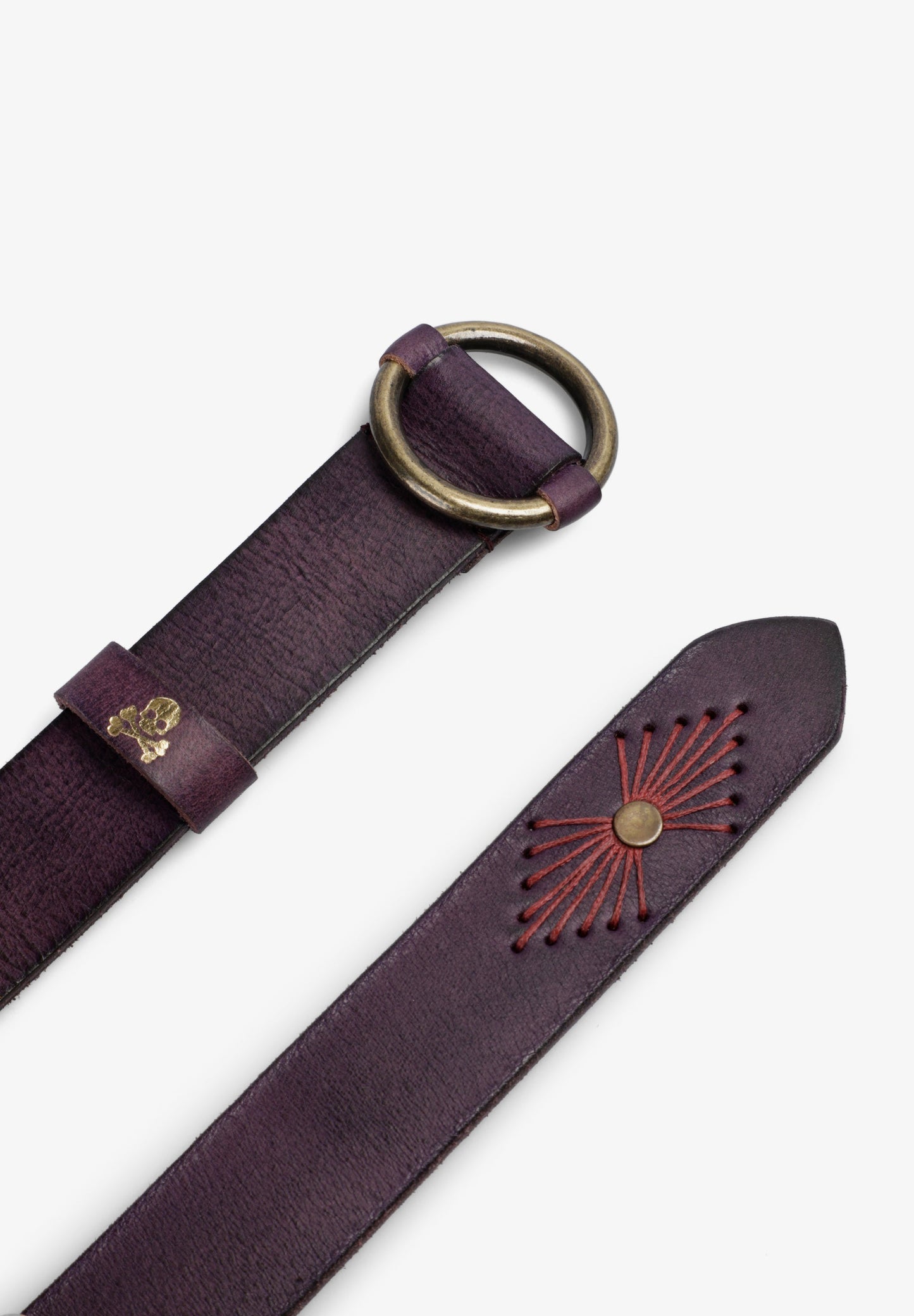 LEATHER BELT WITH STITCHING