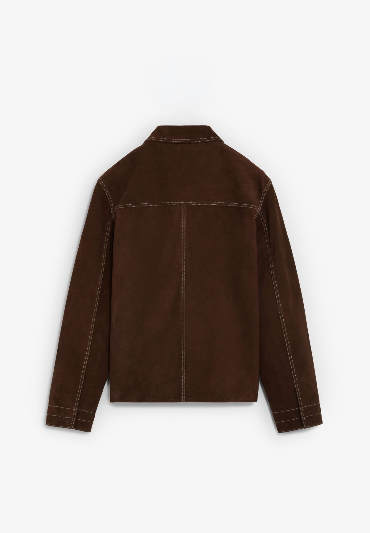SUEDE JACKET WITH CONTRAST SEAMS
