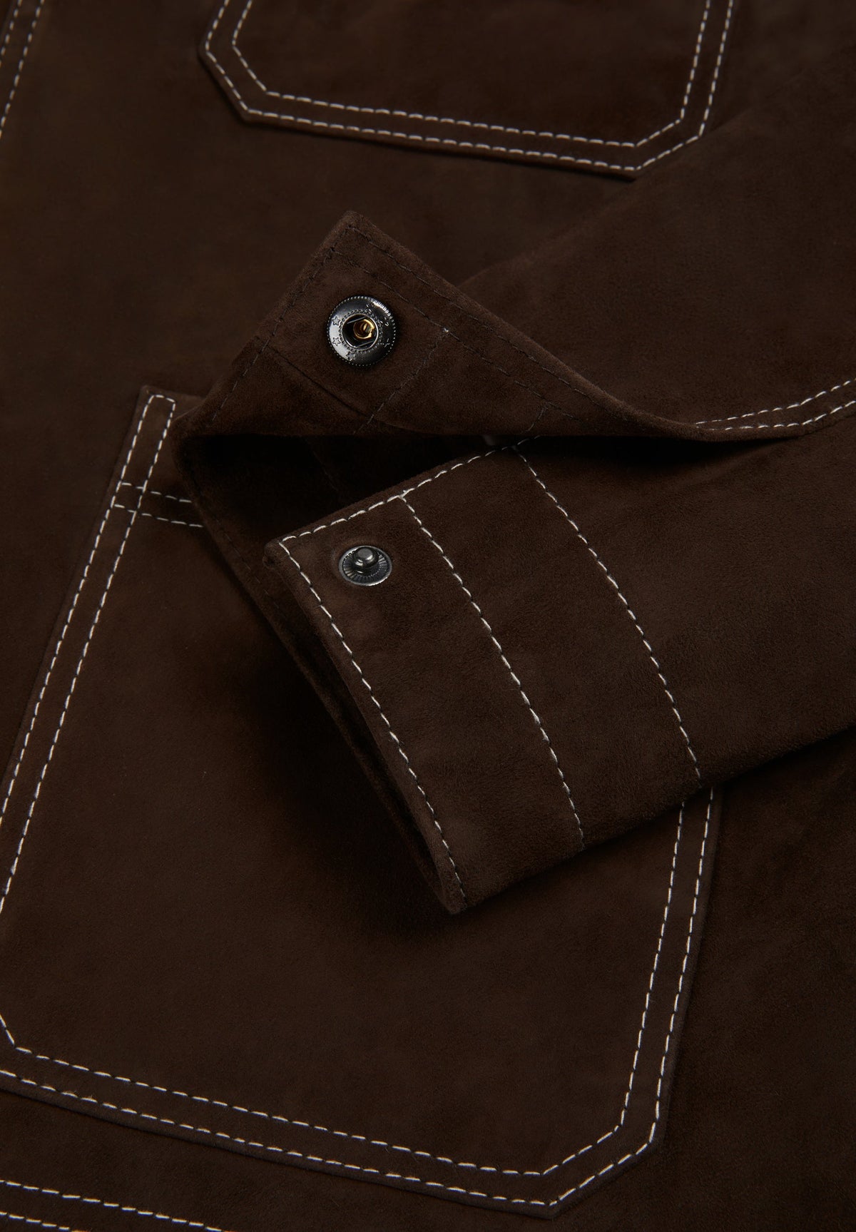 SUEDE JACKET WITH CONTRAST SEAMS
