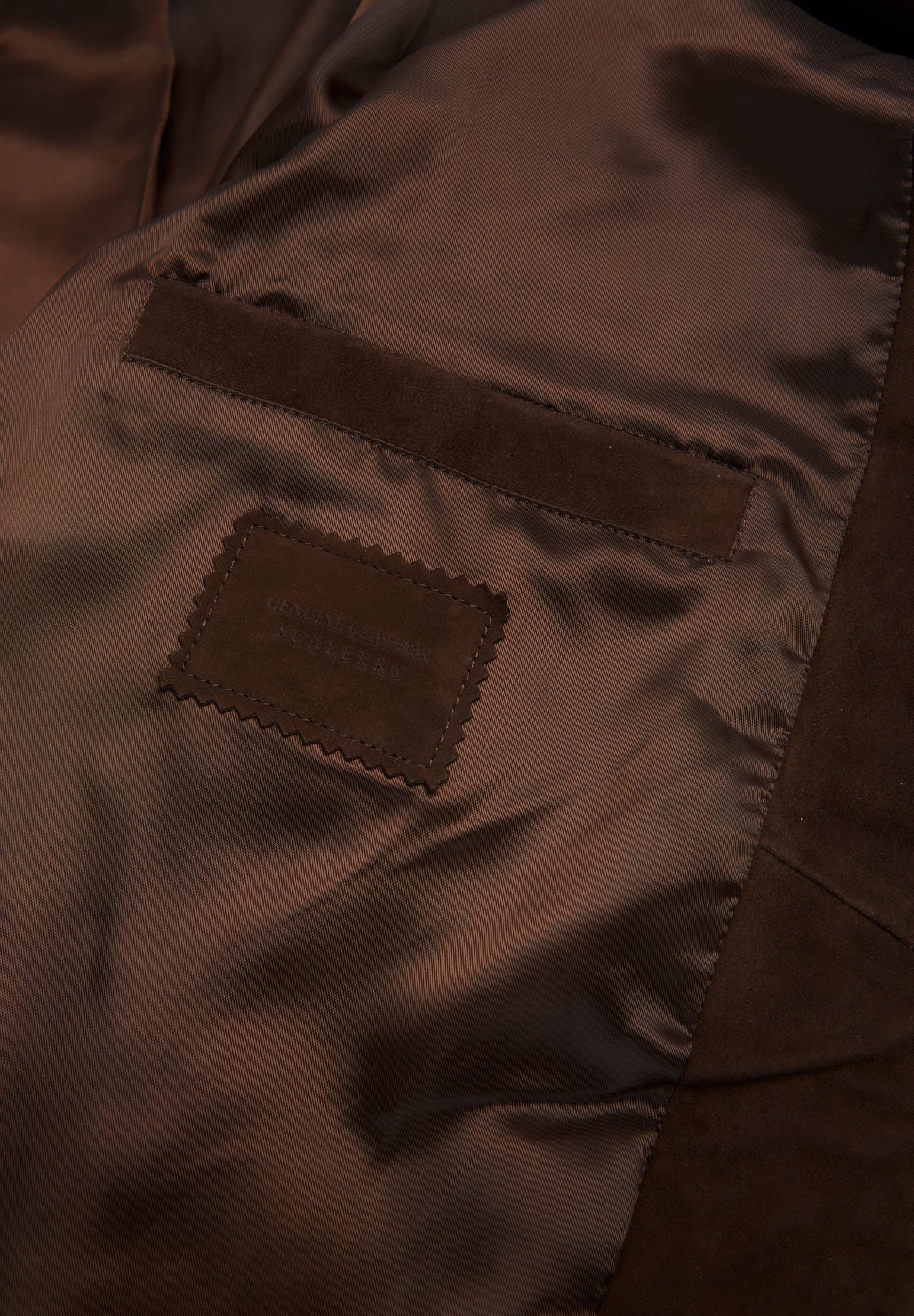 SUEDE JACKET WITH CONTRAST SEAMS