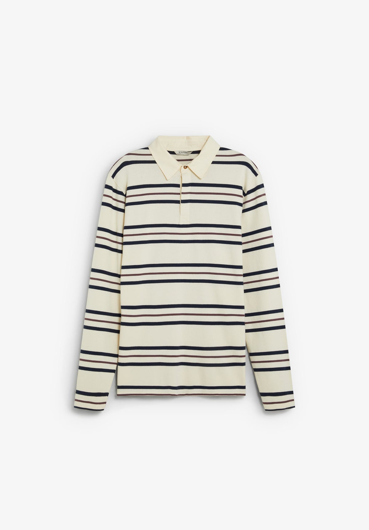 STRIPED LONG SLEEVE POLO SHIRT