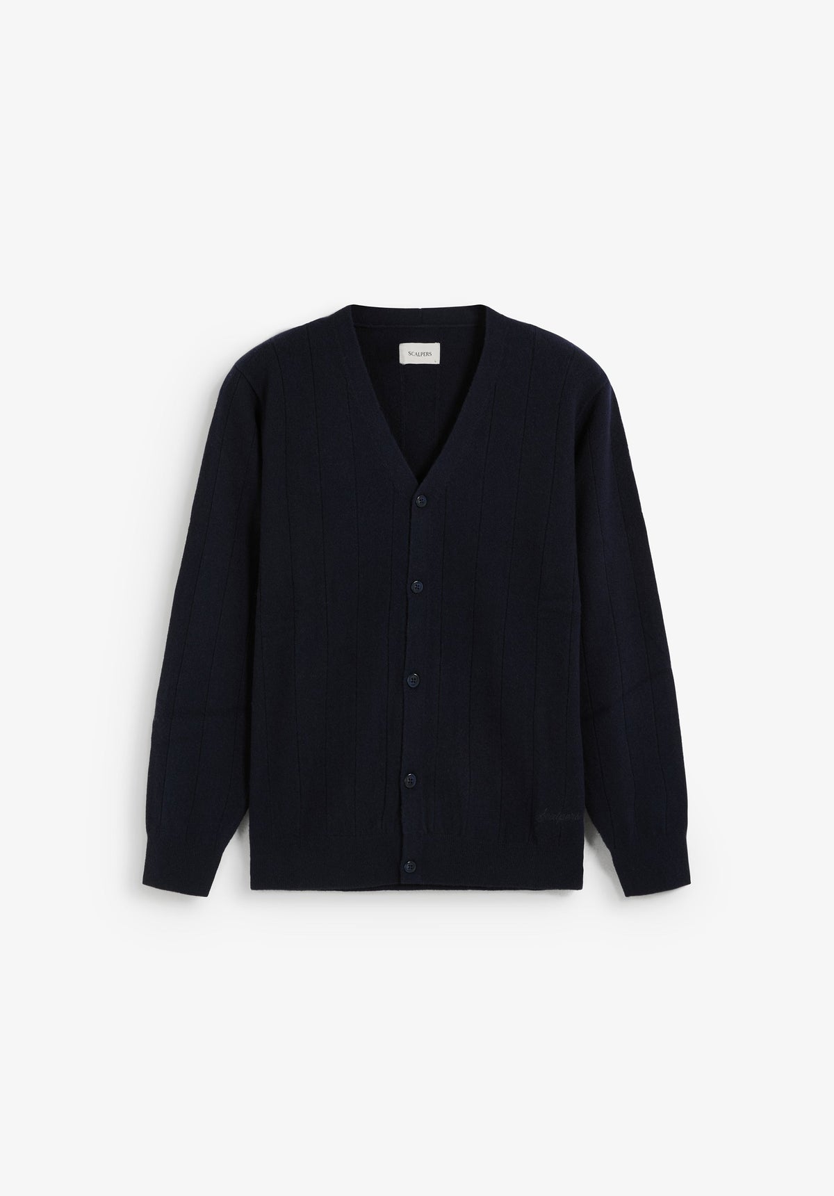 RIBBED WOOL CARDIGAN