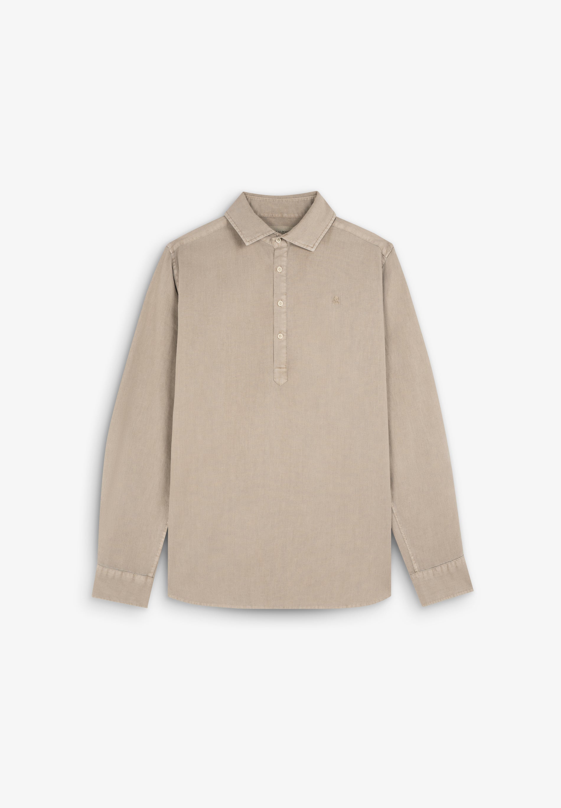 LINEN POLO SHIRT WITH SKULL