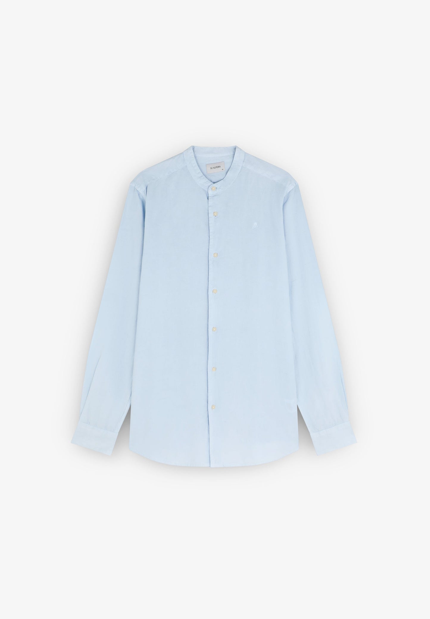 LINEN SHIRT WITH STAND-UP COLLAR