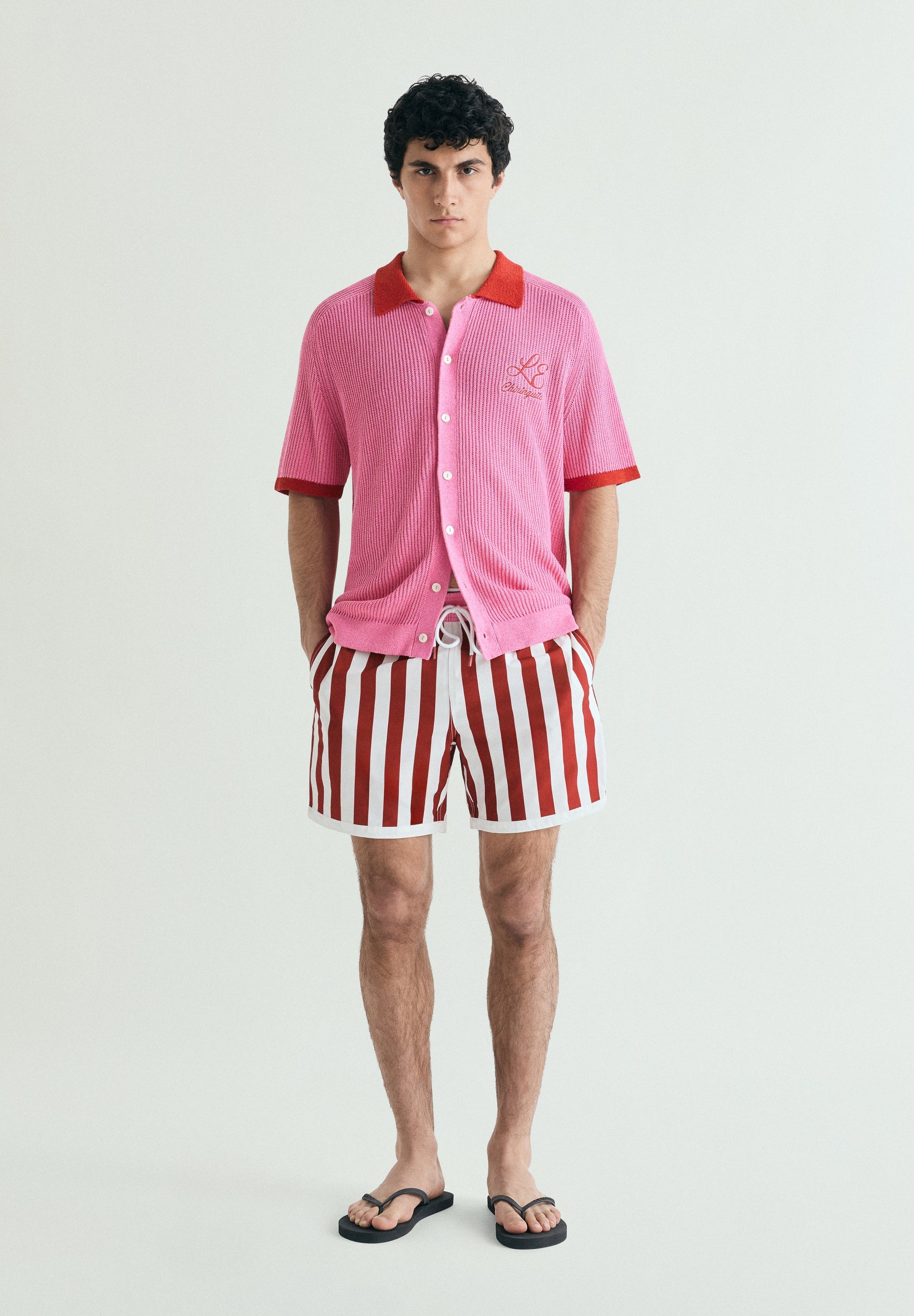 CONTRAST STRIPED SWIMMING TRUNKS | LE CHIRINGUITO
