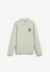 PRINTED POLO COLLAR SWEATSHIRT