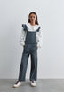 CRISS-CROSS DUNGAREES WITH RUFFLES