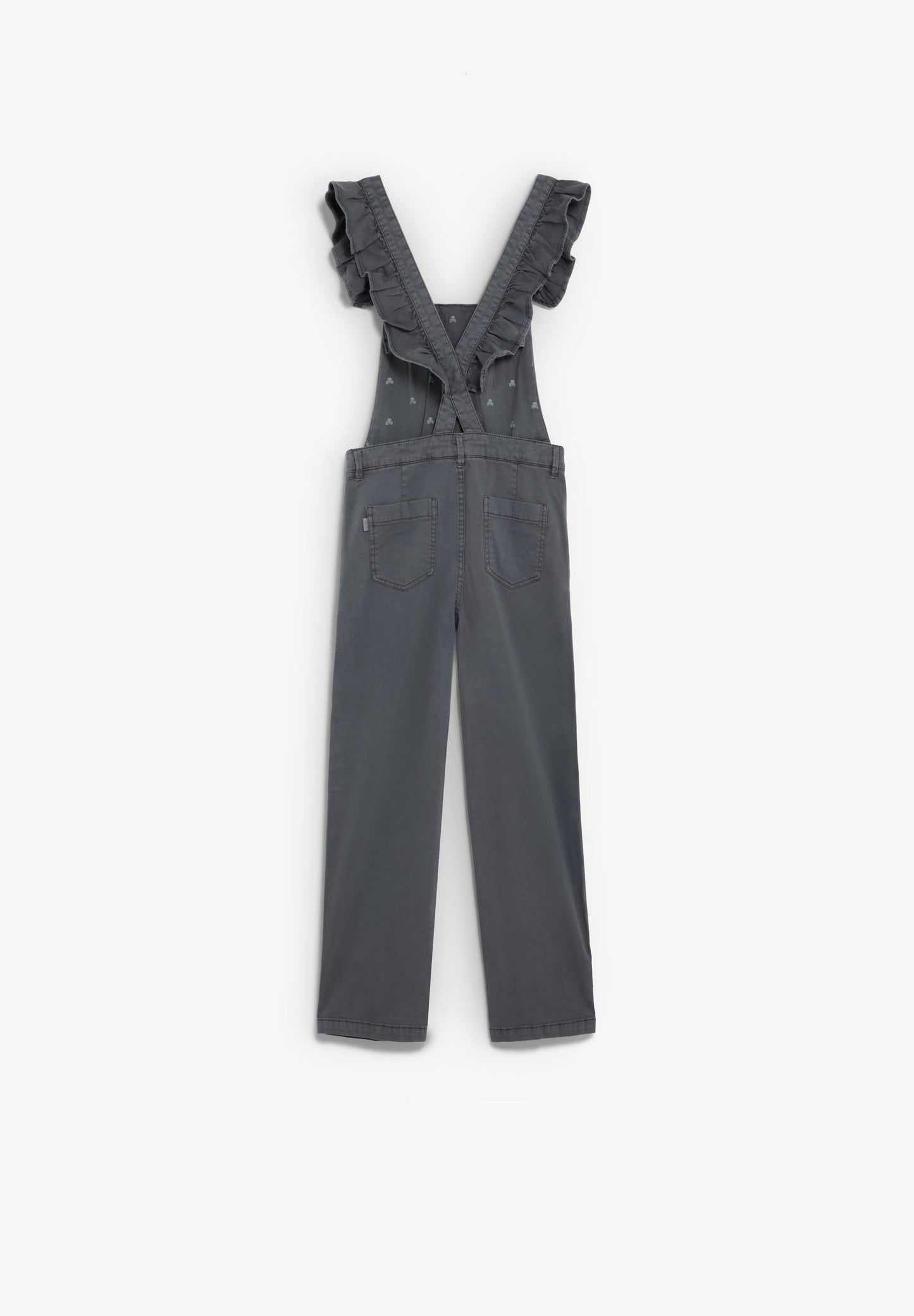 CRISS-CROSS DUNGAREES WITH RUFFLES